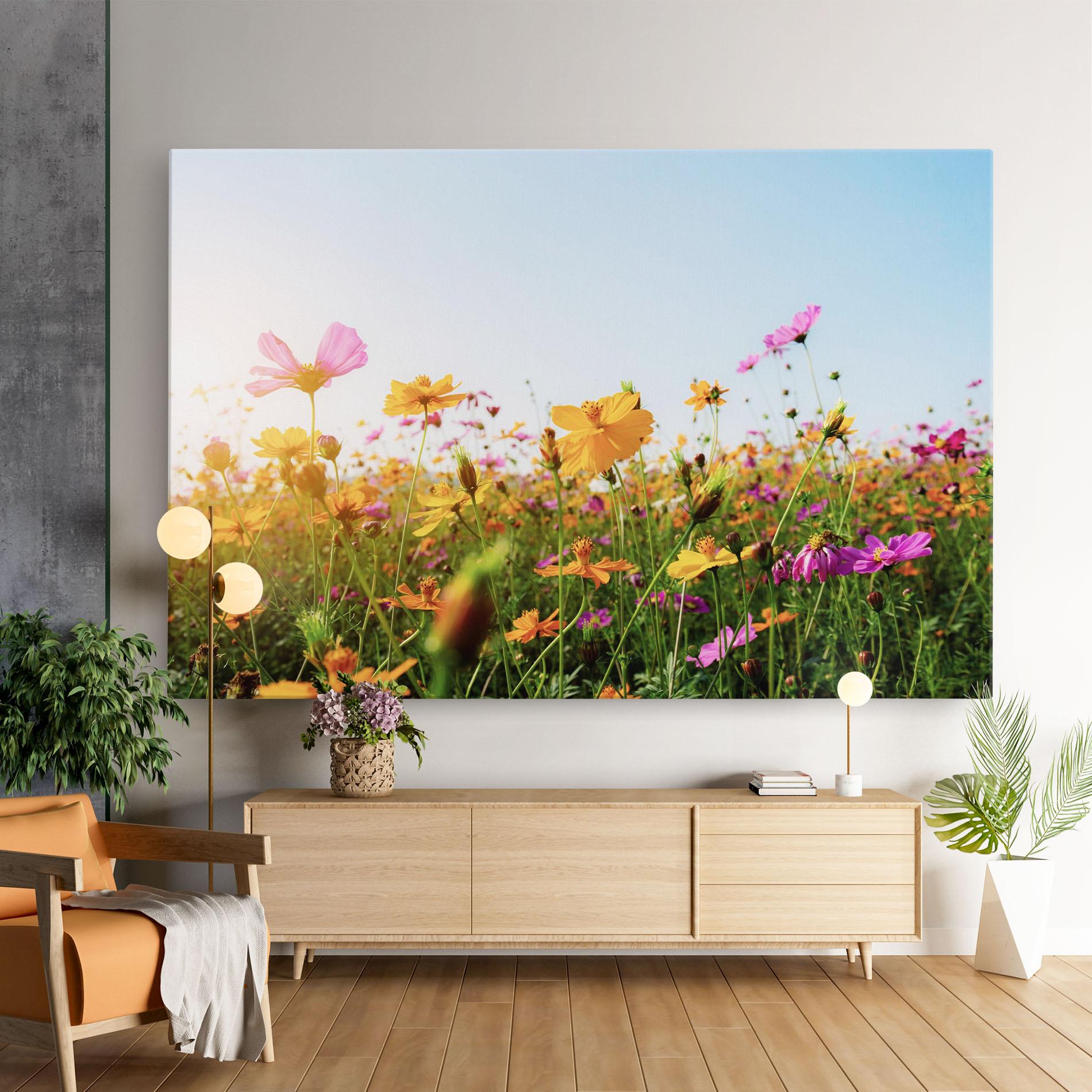 Vászonkép Cosmos Field Sunset mockup 9