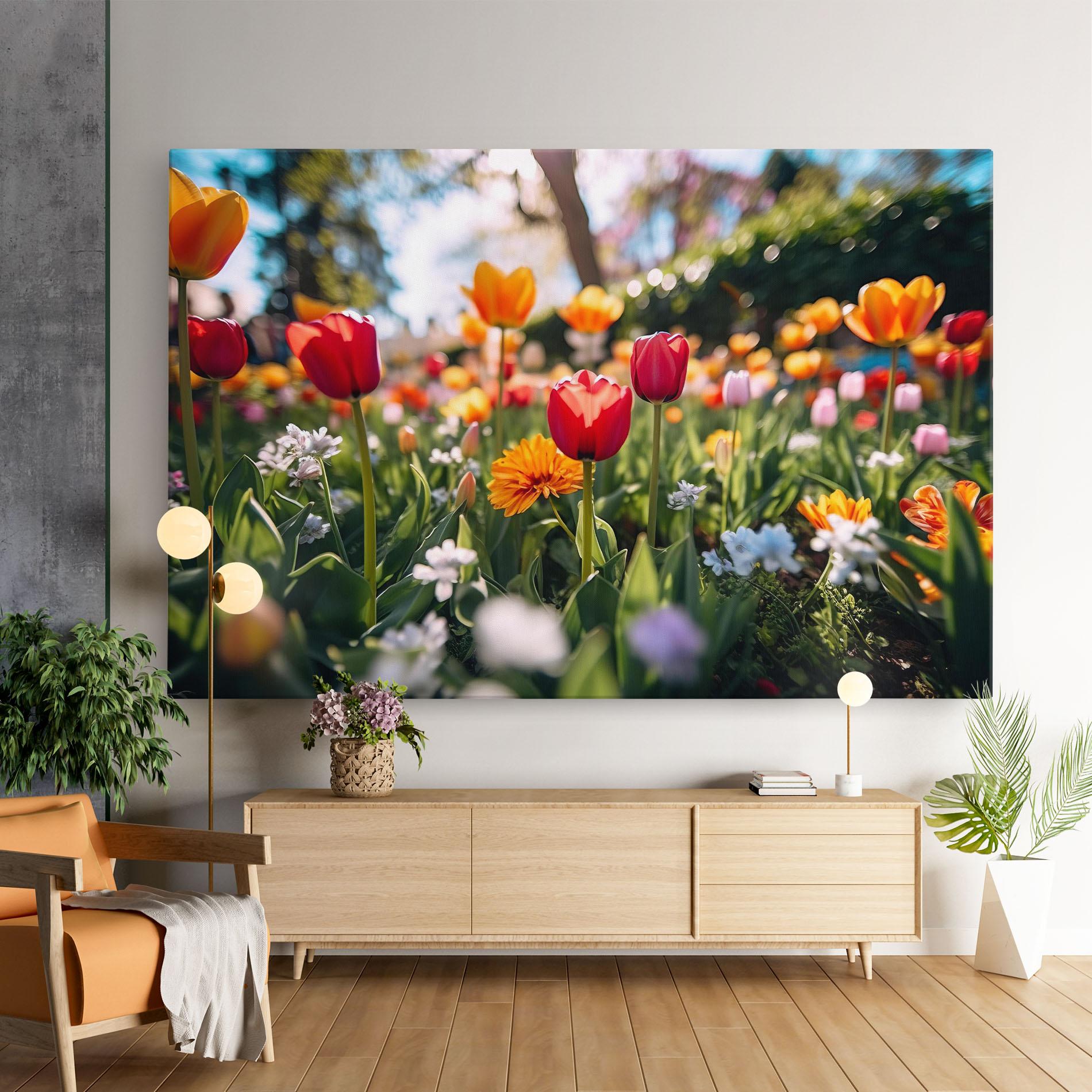 Vászonkép Garden Tulips Mix mockup 9