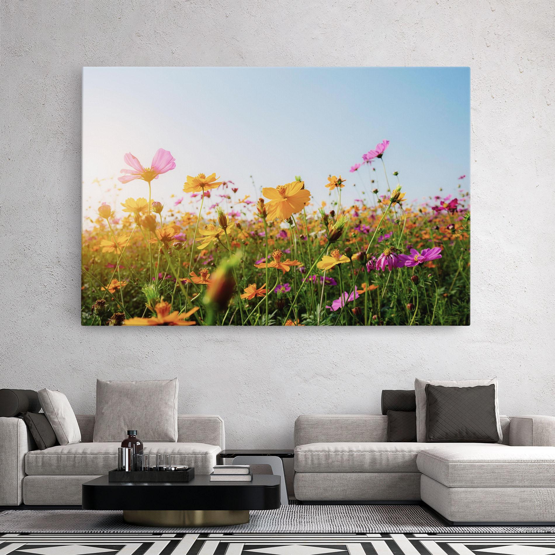 Vászonkép Cosmos Field Sunset mockup 2