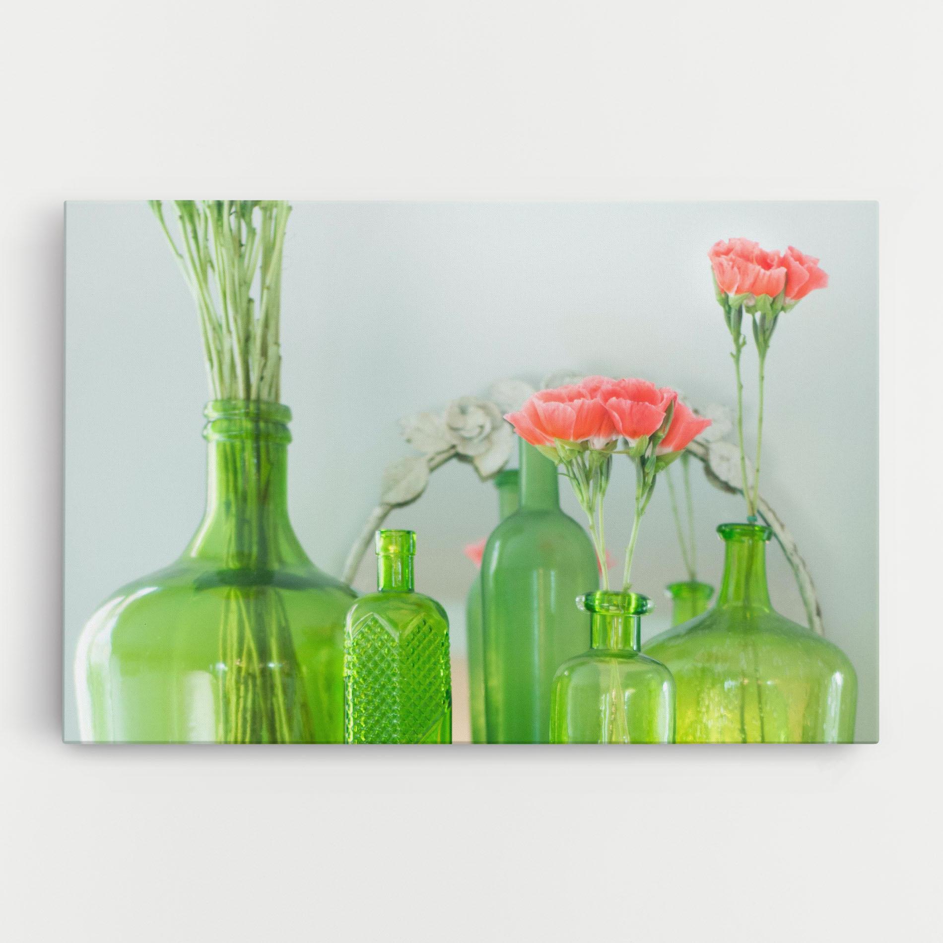 Vászonkép Green Vase Flowers mockup 0