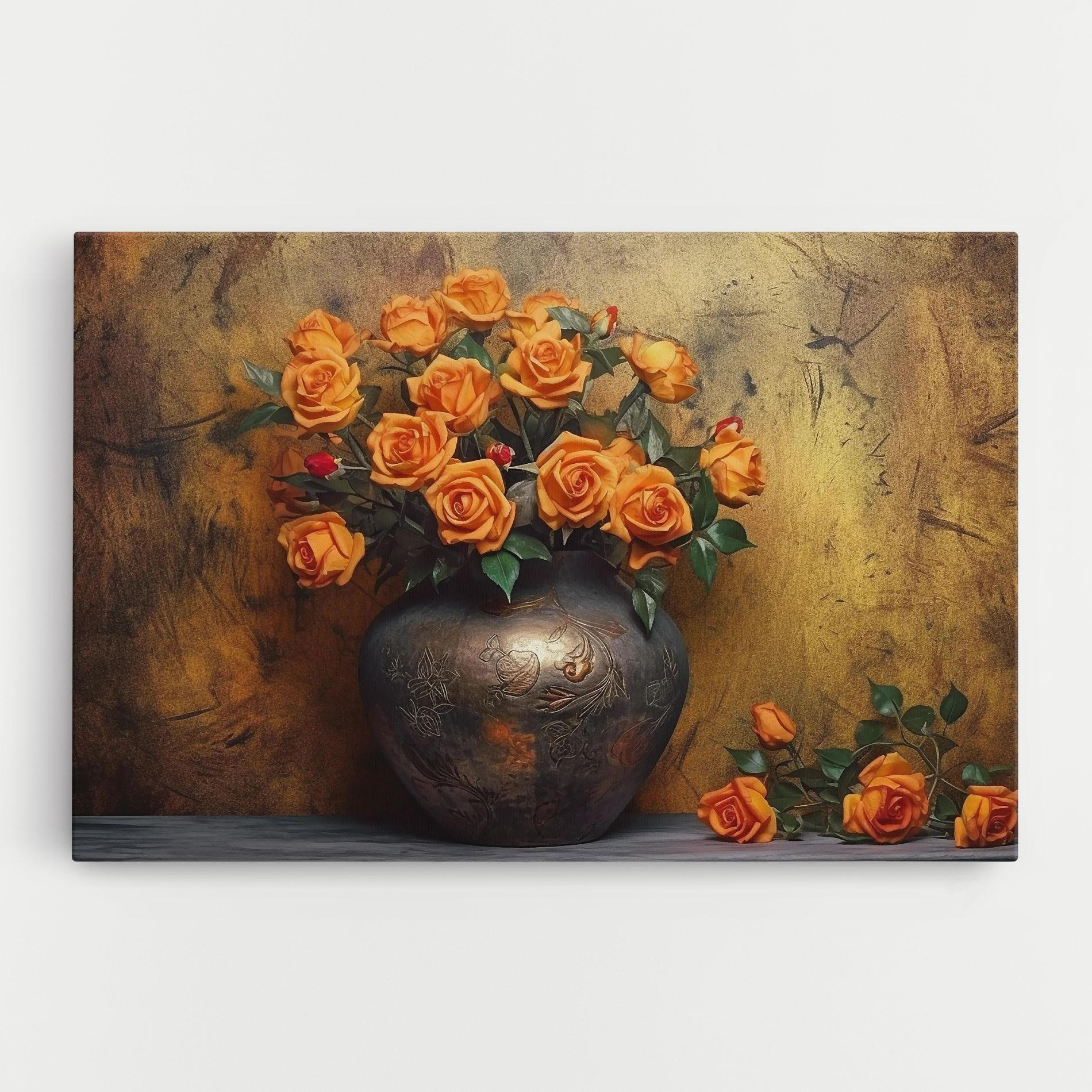 Vászonkép Orange Vintage Vase mockup 0
