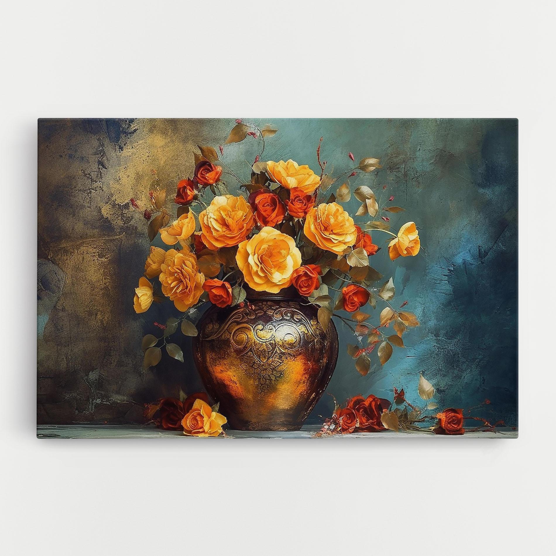 Vászonkép Red Orange Flower Vase mockup 0