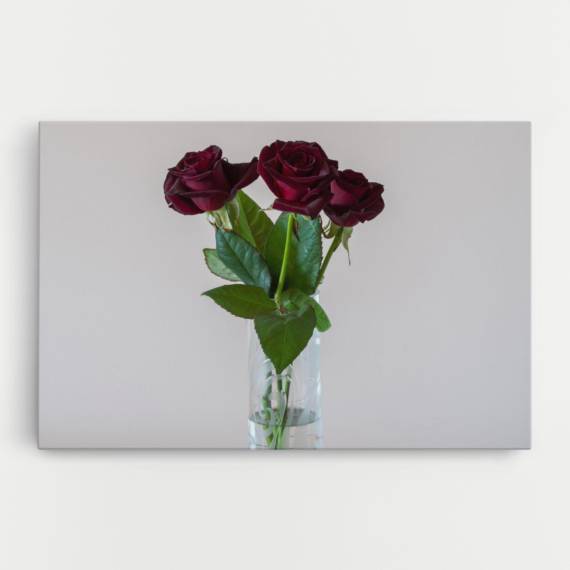 Vászonkép Red Roses Vase mockup 0