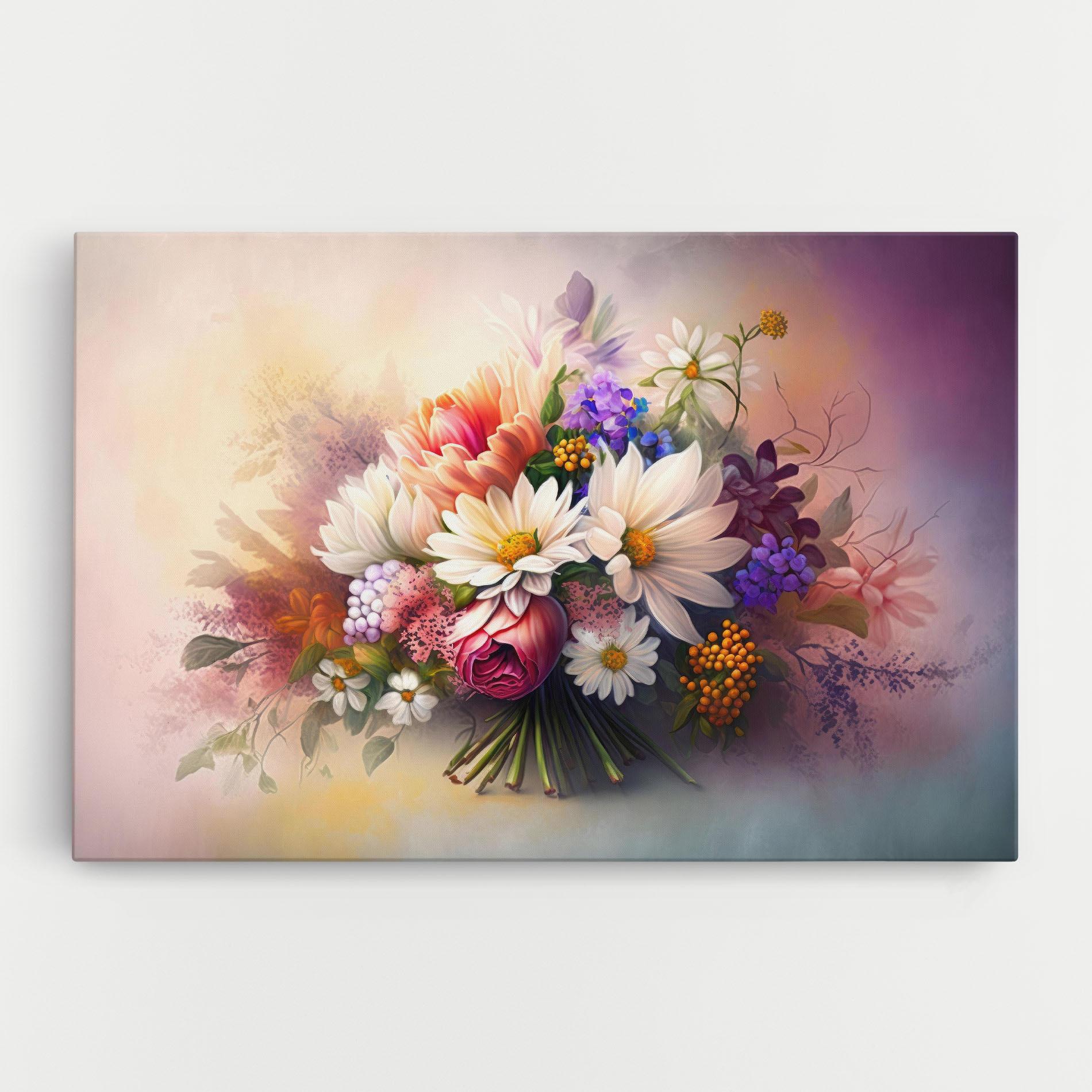 Vászonkép Vecteezy_ai Generated Bouquet Of Fresh Spring Flowers On Light_23373362_865 mockup 0