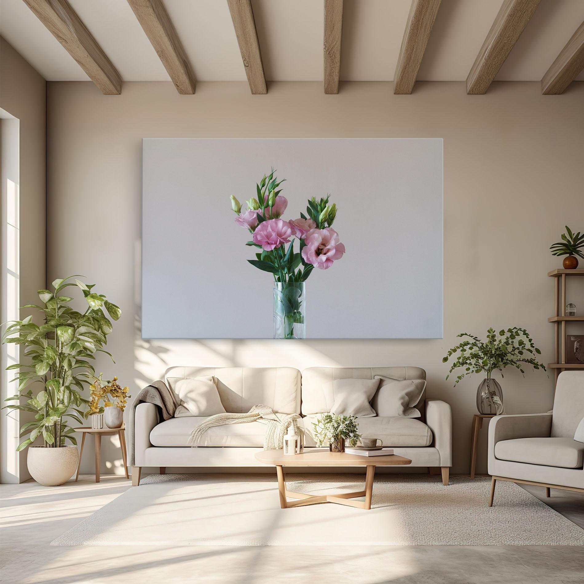 Vászonkép Pretty Pink Flower Vase mockup 6