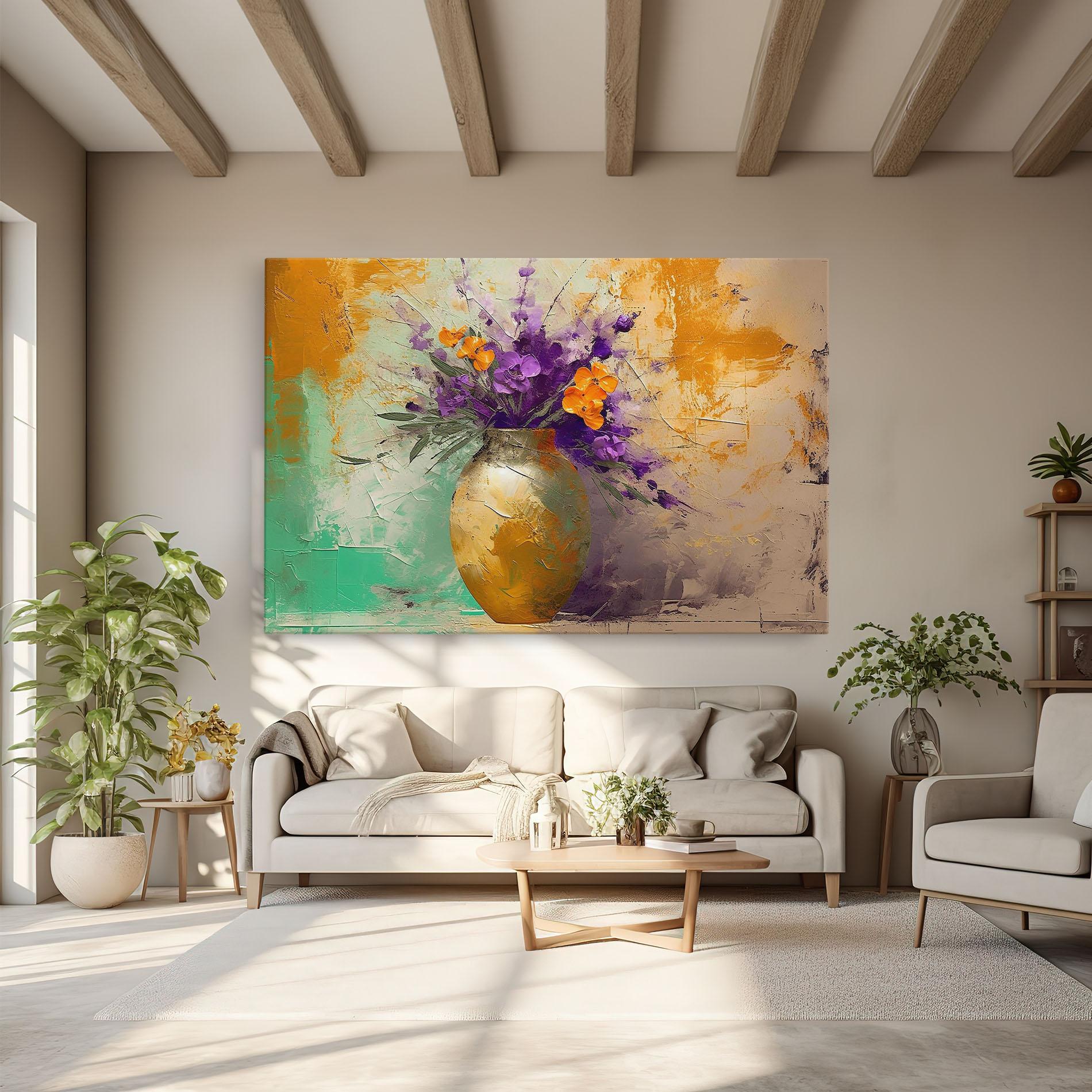 Vászonkép Purple Orange Plant Vase mockup 6