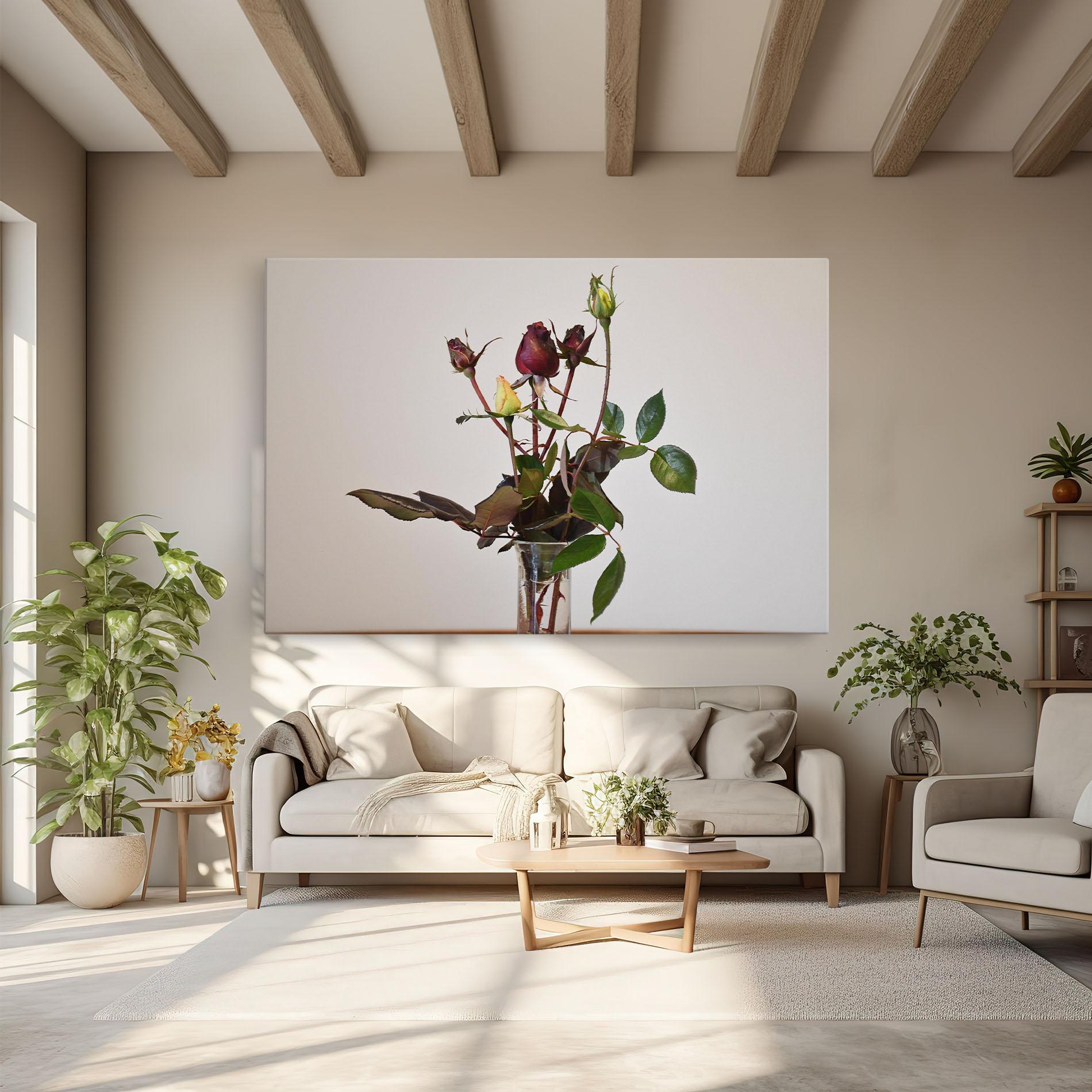 Vászonkép Roses Vase mockup 6