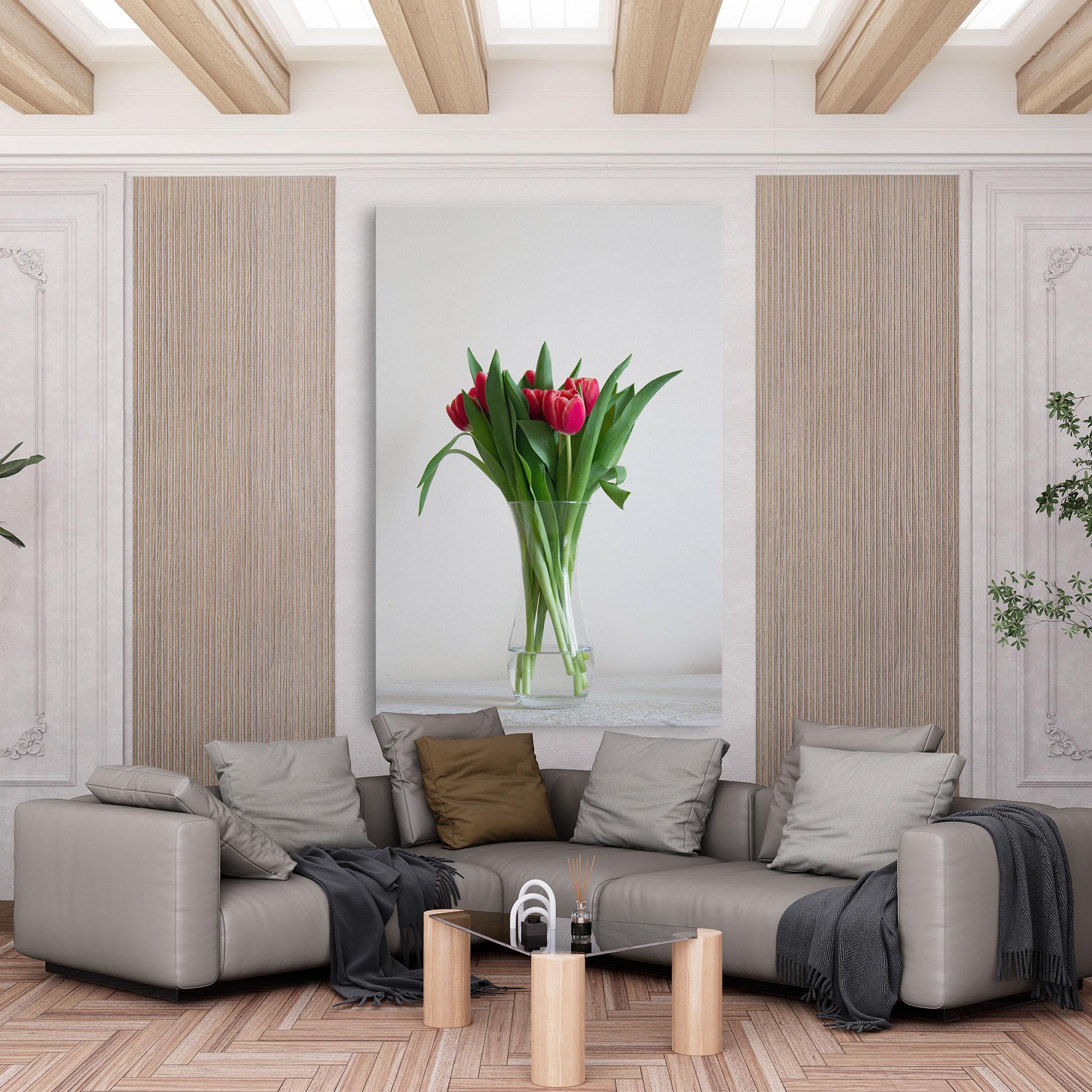 Vászonkép Pretty Tulips Vase mockup 6