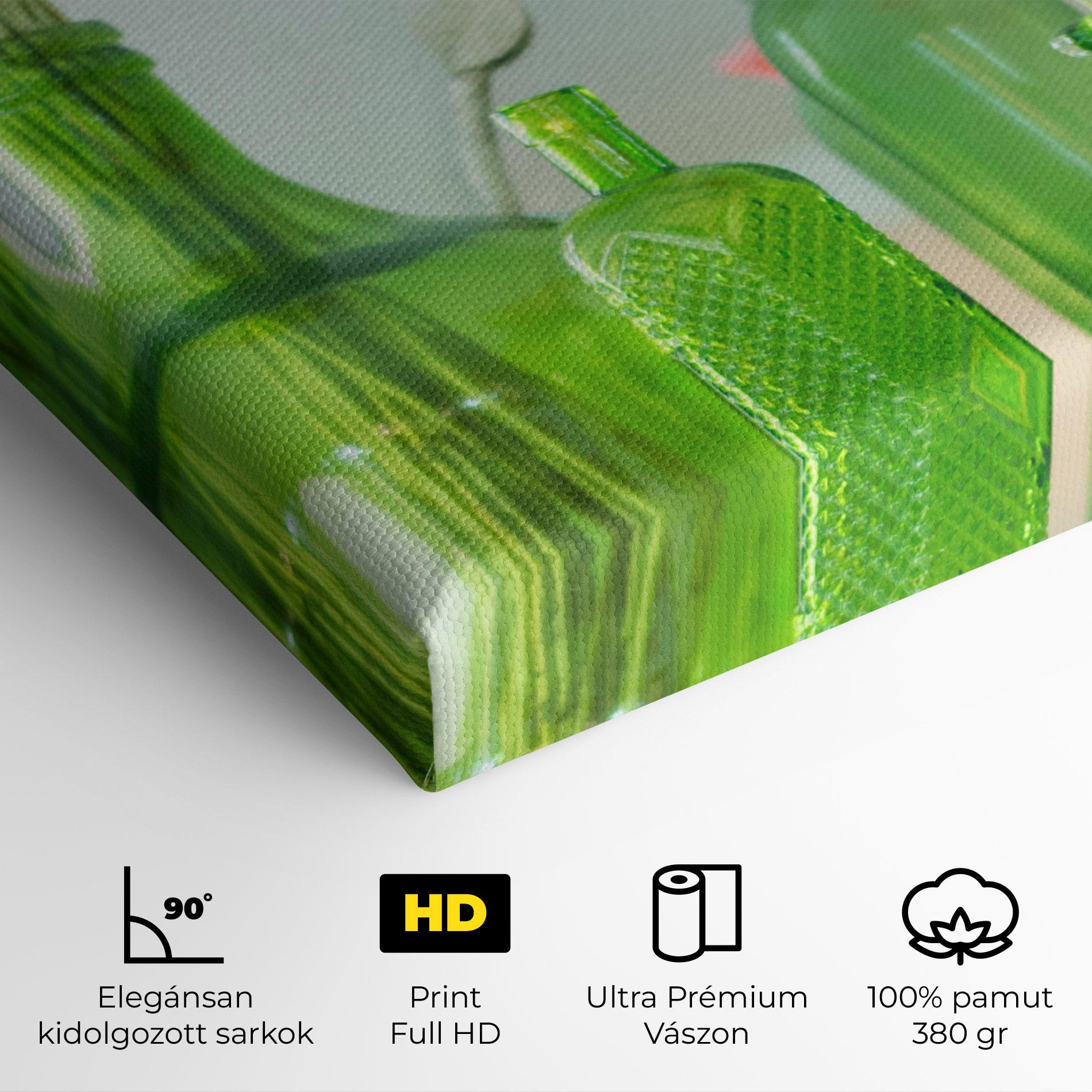 Vászonkép Green Vase Flowers mockup 4