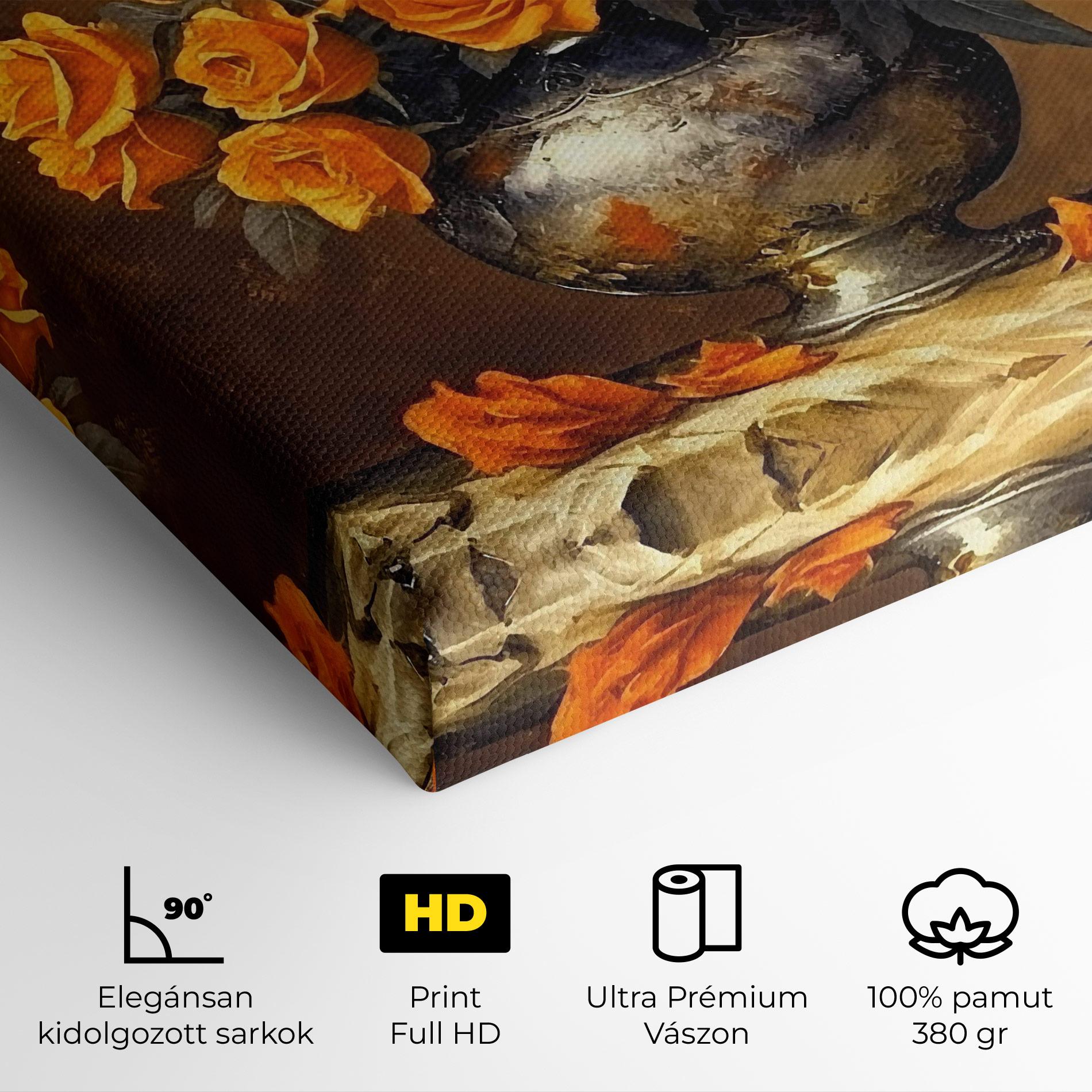 Vászonkép Orange Rose Vase mockup 4