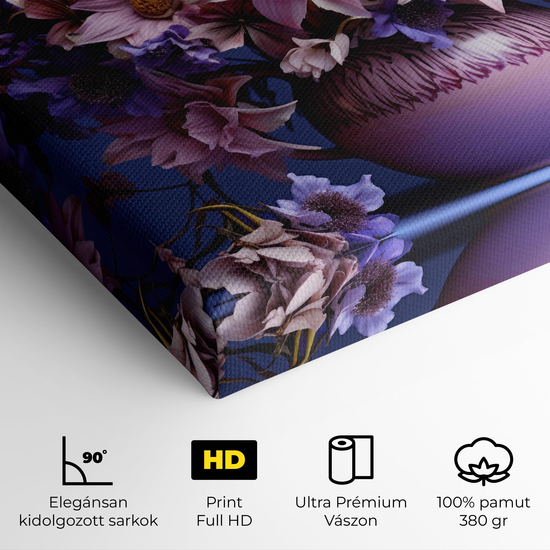Vászonkép Purple Vase Flowers mockup 4