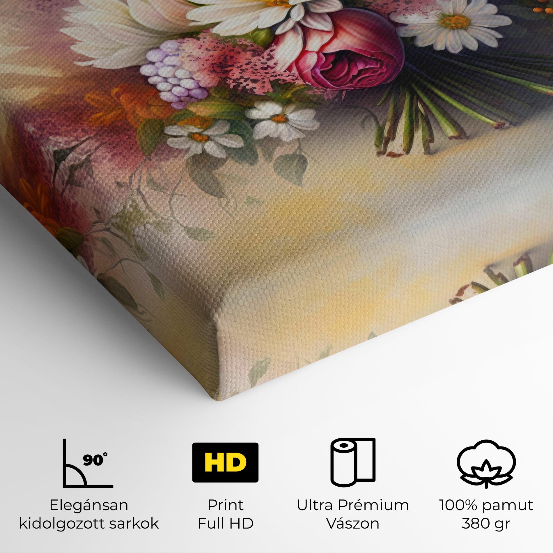 Vászonkép Vecteezy_ai Generated Bouquet Of Fresh Spring Flowers On Light_23373362_865 mockup 4