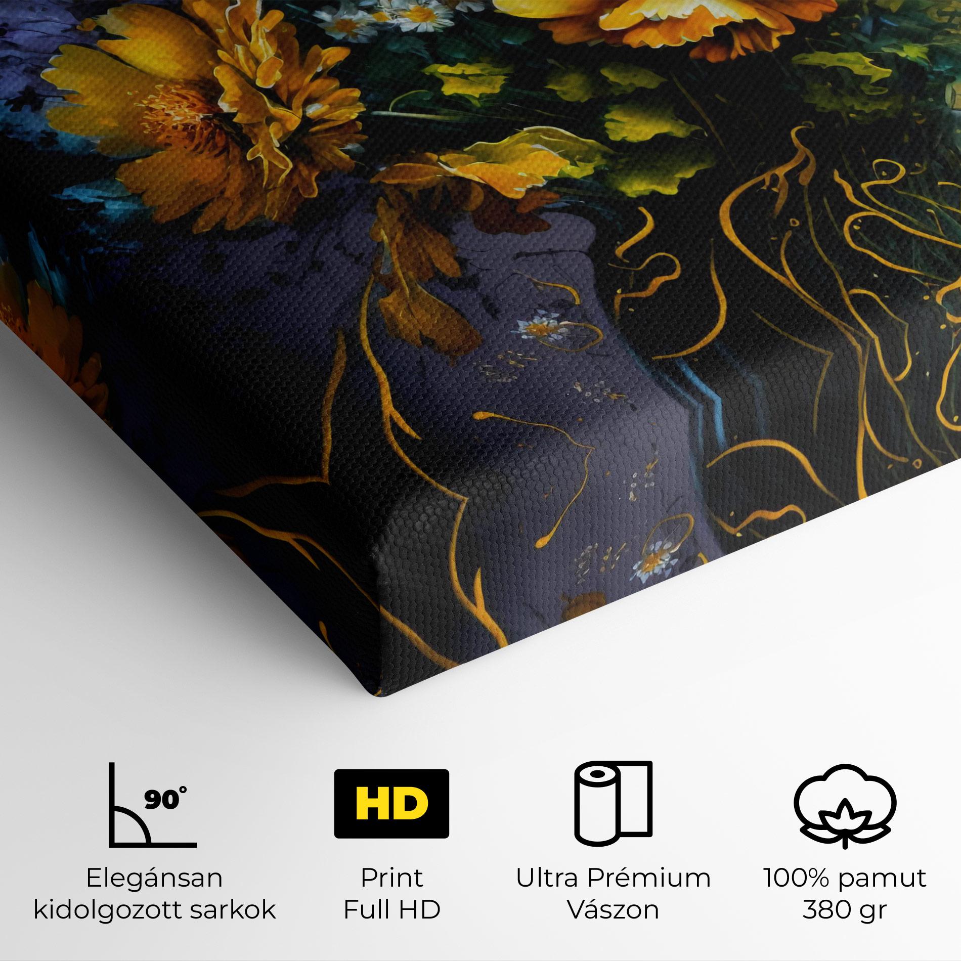 Vászonkép Yellow Flower Art Vase mockup 4
