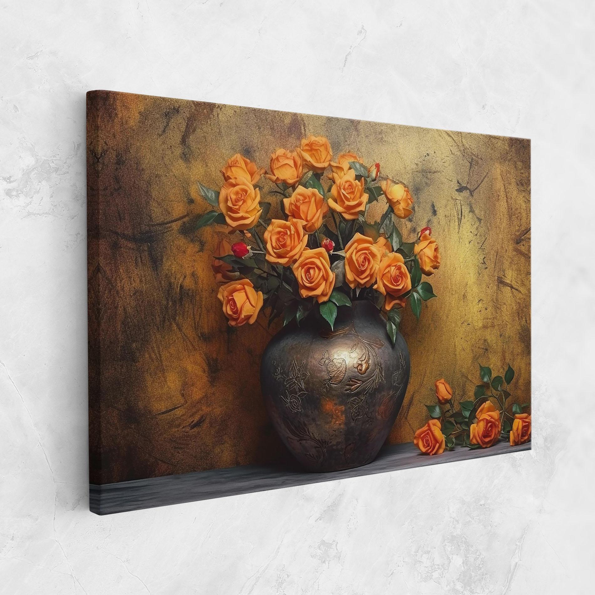Vászonkép Orange Vintage Vase mockup 1