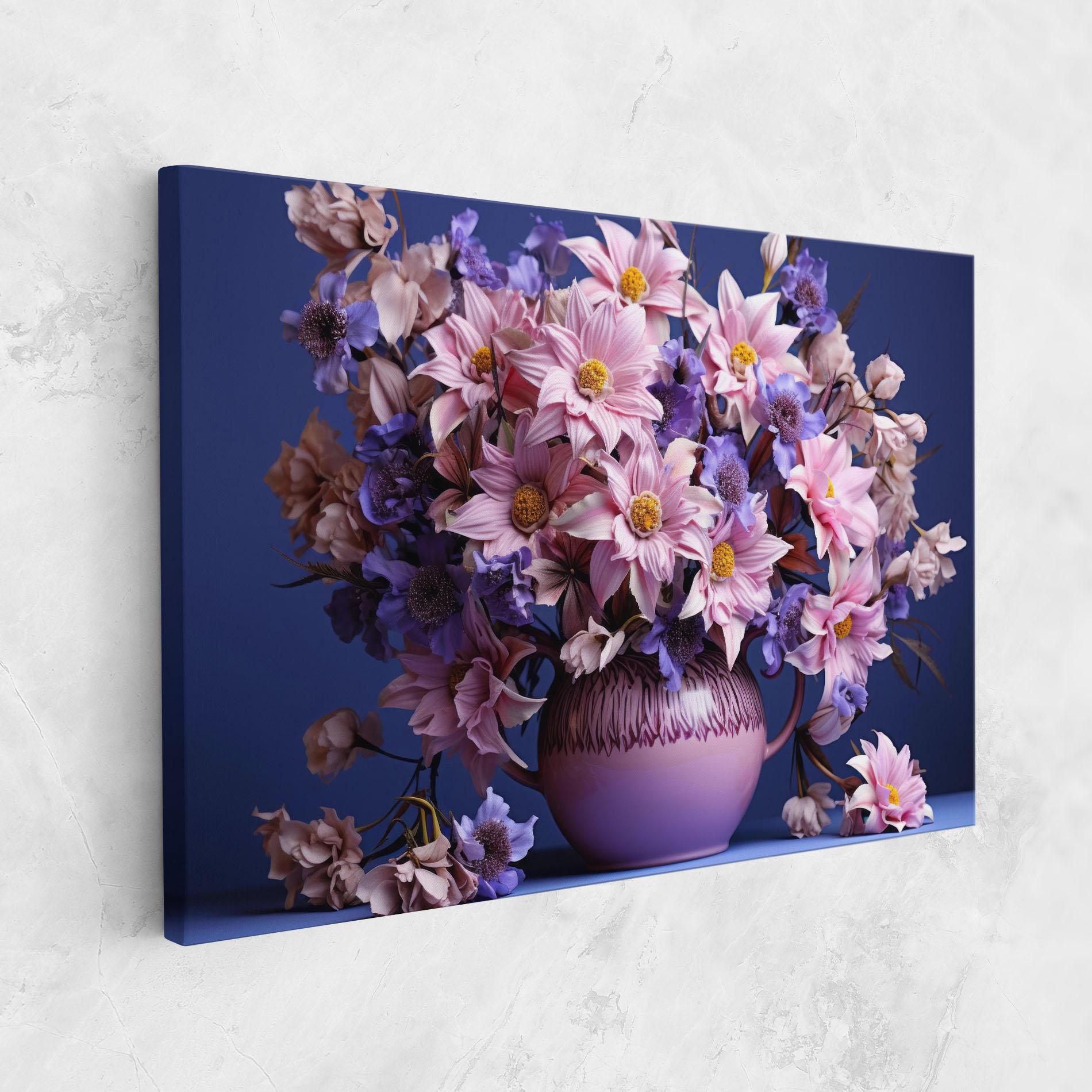 Vászonkép Purple Vase Flowers mockup 1