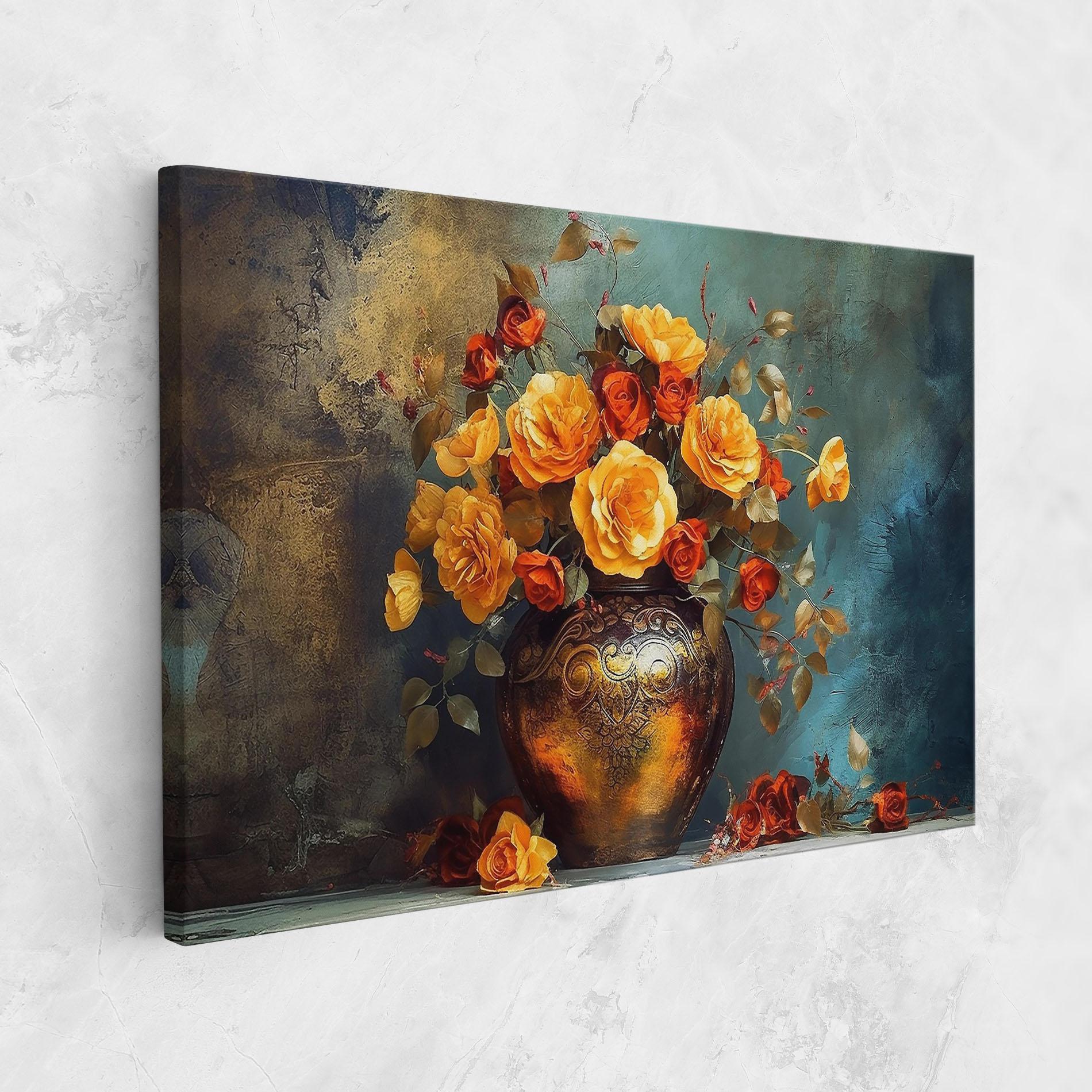 Vászonkép Red Orange Flower Vase mockup 1