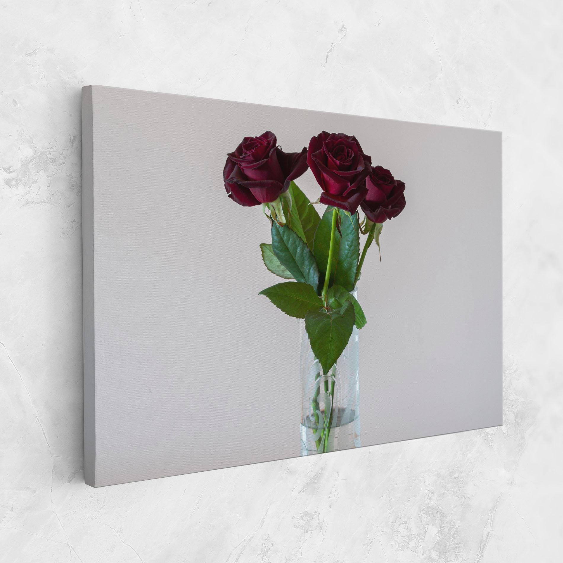 Vászonkép Red Roses Vase mockup 1