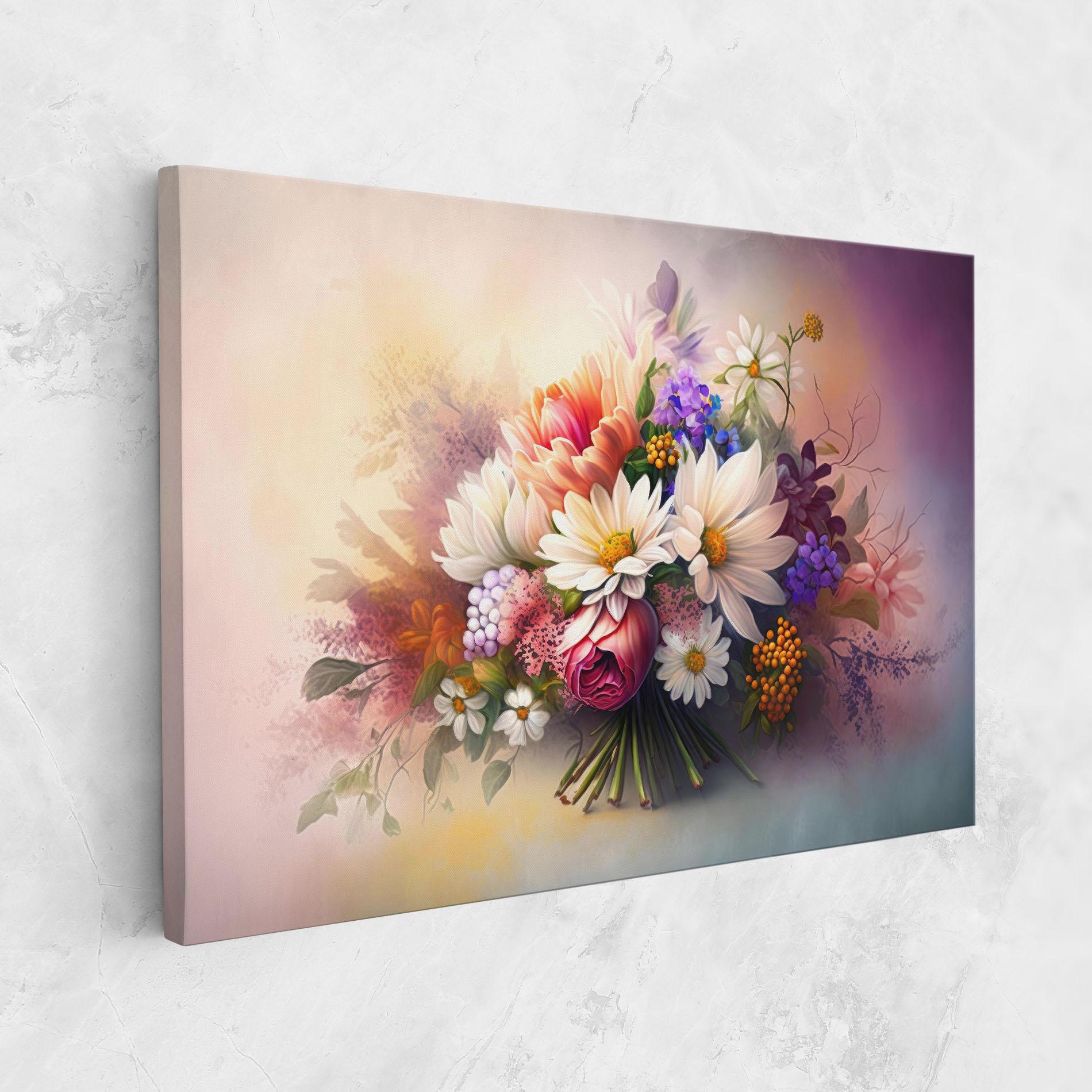 Vászonkép Vecteezy_ai Generated Bouquet Of Fresh Spring Flowers On Light_23373362_865 mockup 1