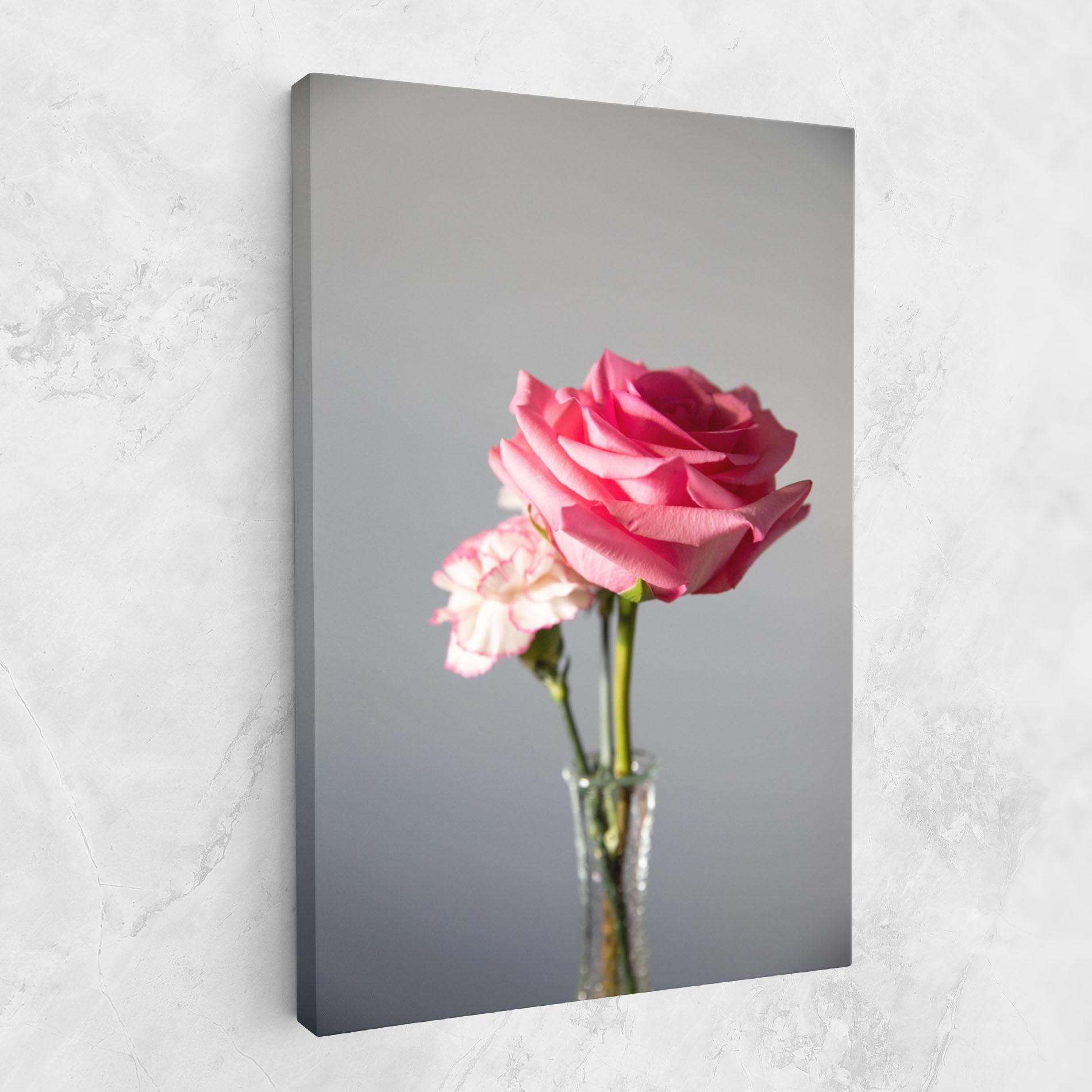 Vászonkép Big Pink Rose Vase mockup 1