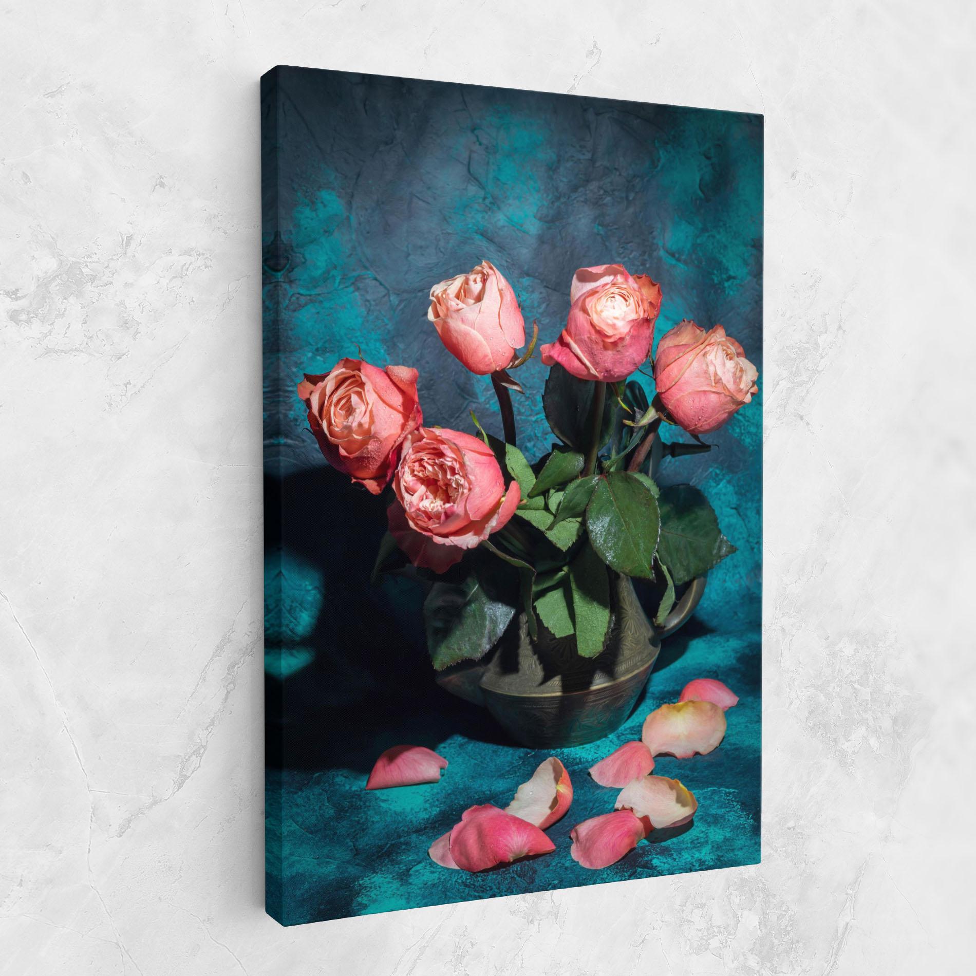 Vászonkép Bouquet Roses Vase mockup 1