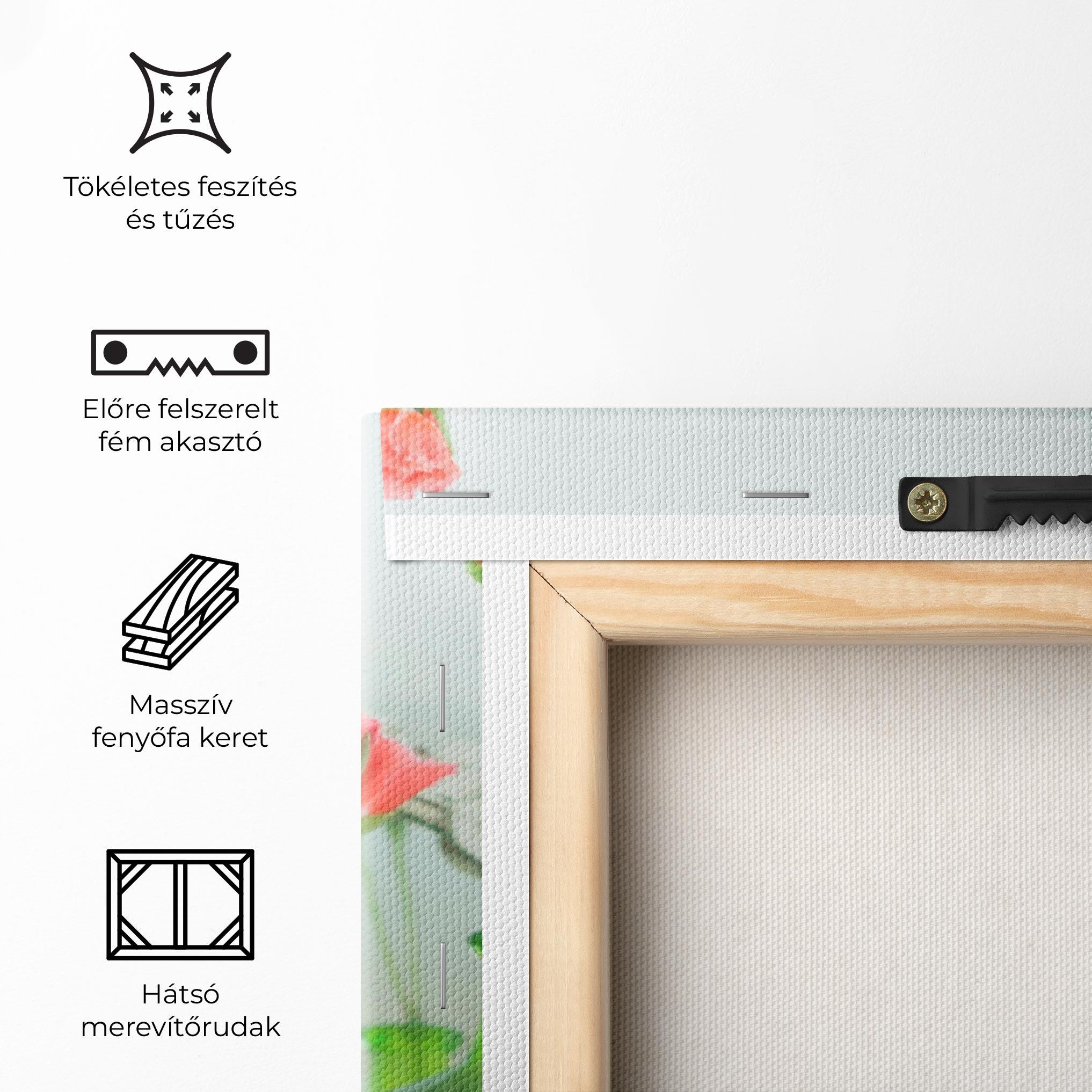 Vászonkép Green Vase Flowers mockup 5