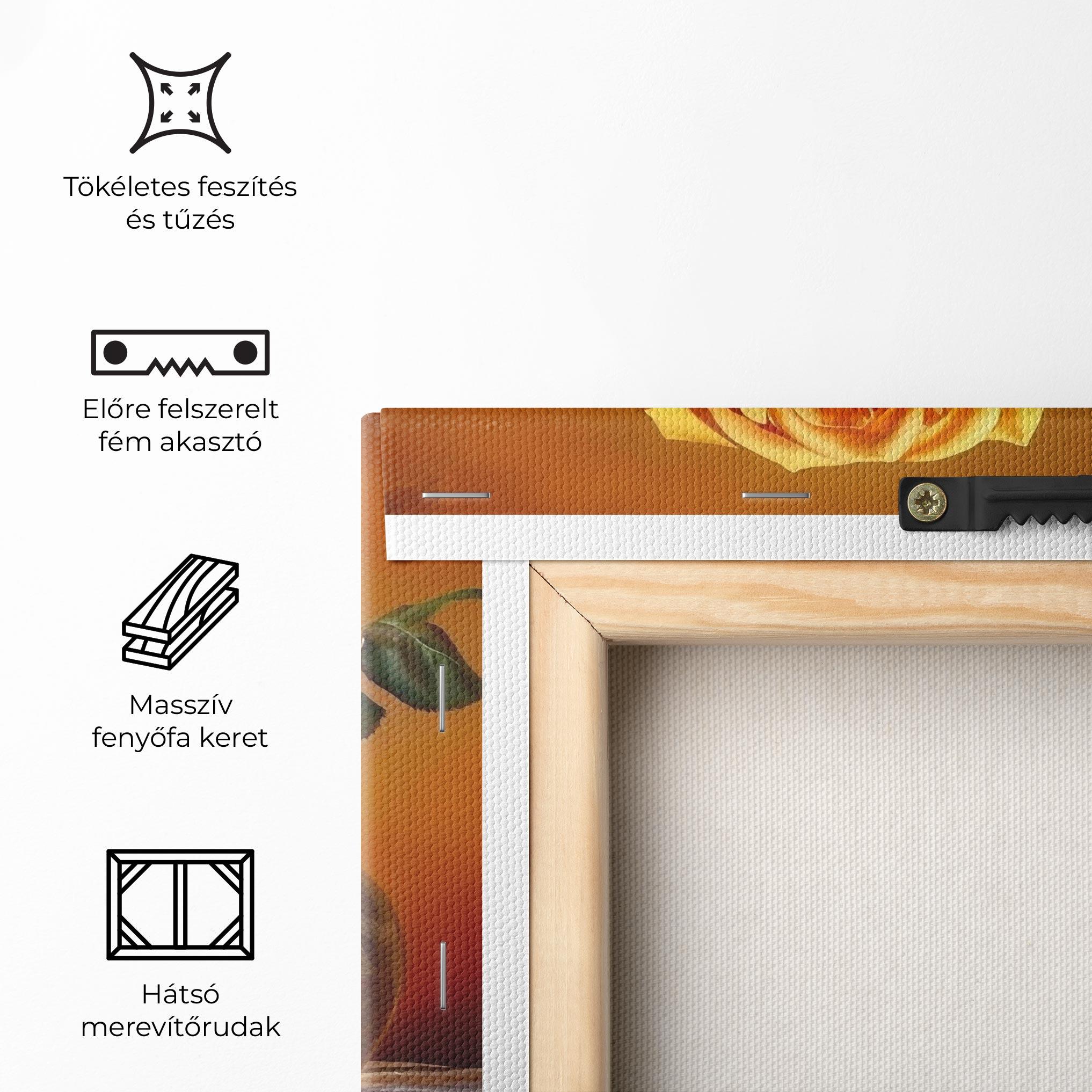 Vászonkép Orange Roses Vase mockup 5