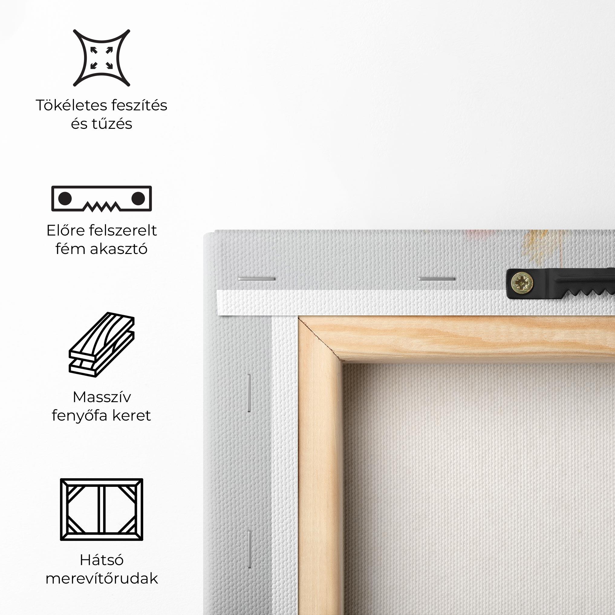 Vászonkép Pink Cream Flower Vase mockup 5