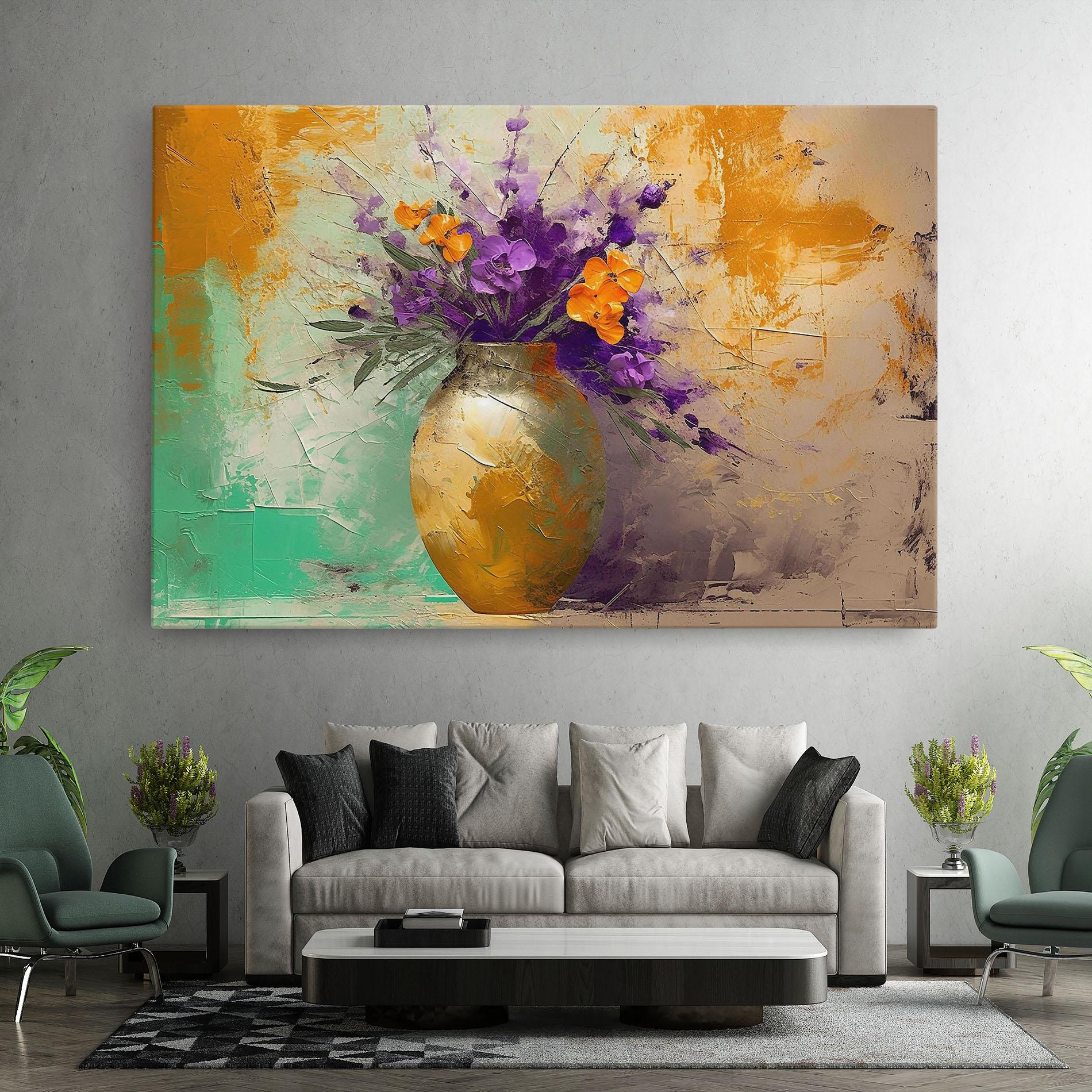 Vászonkép Purple Orange Plant Vase mockup 7