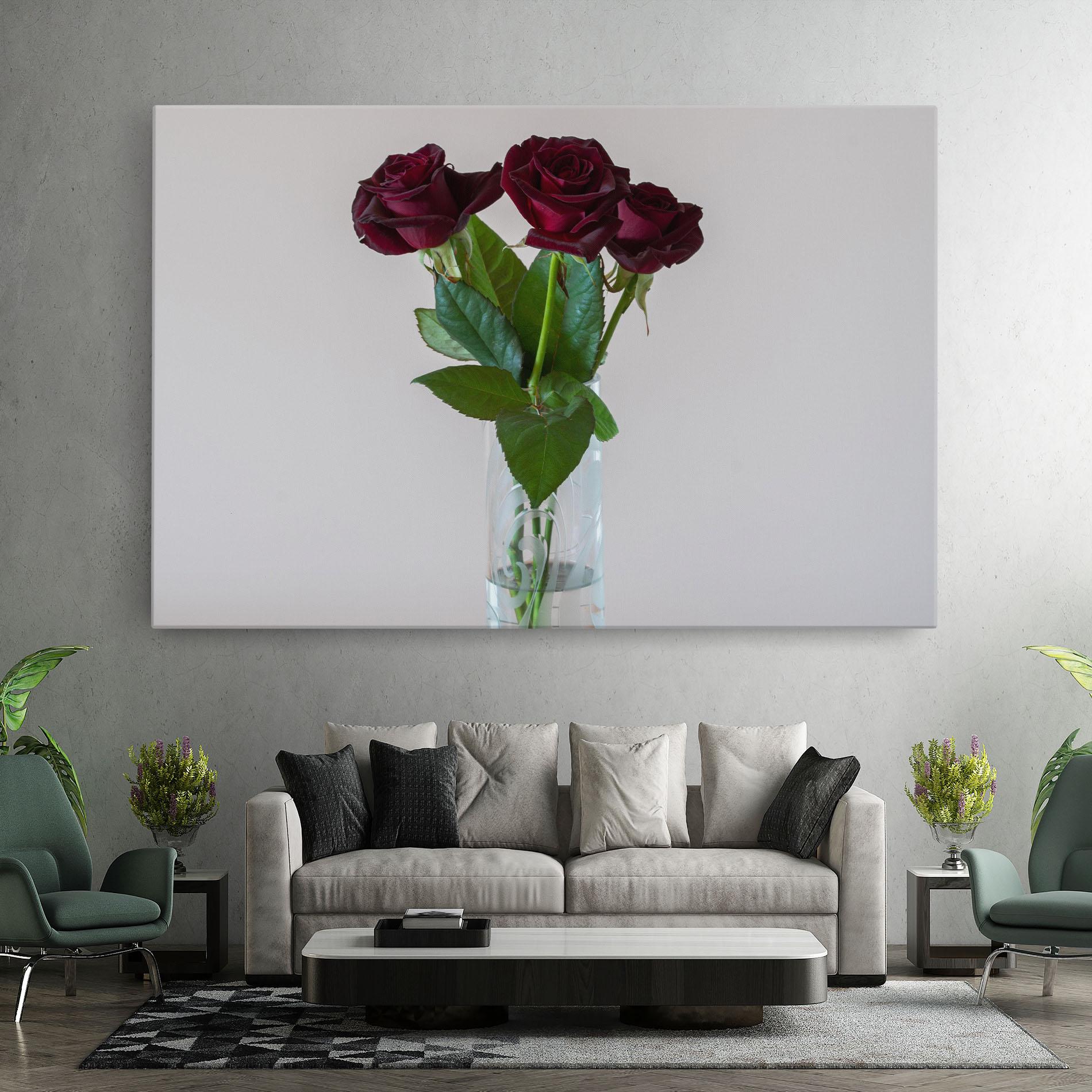 Vászonkép Red Roses Vase mockup 7