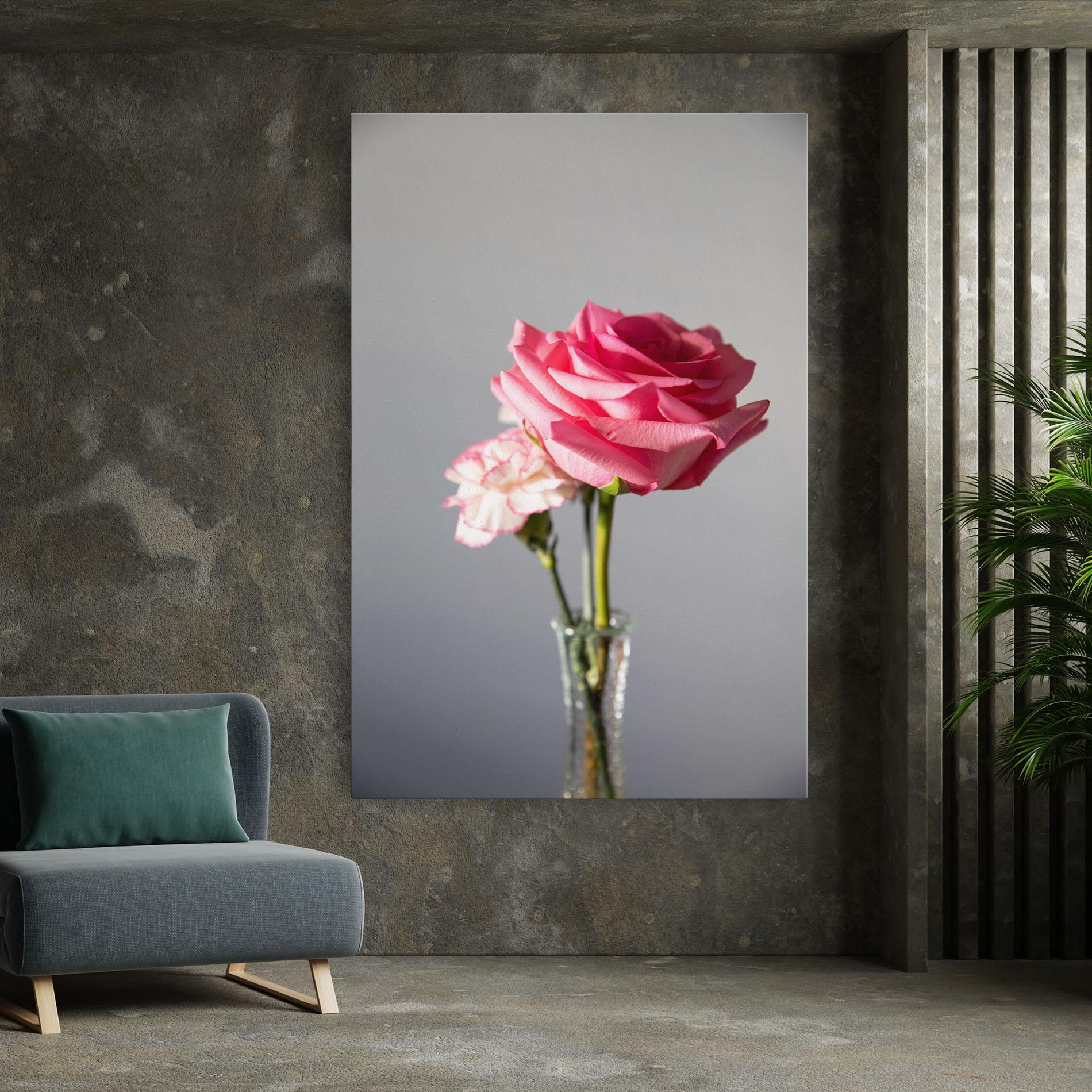 Vászonkép Big Pink Rose Vase mockup 7