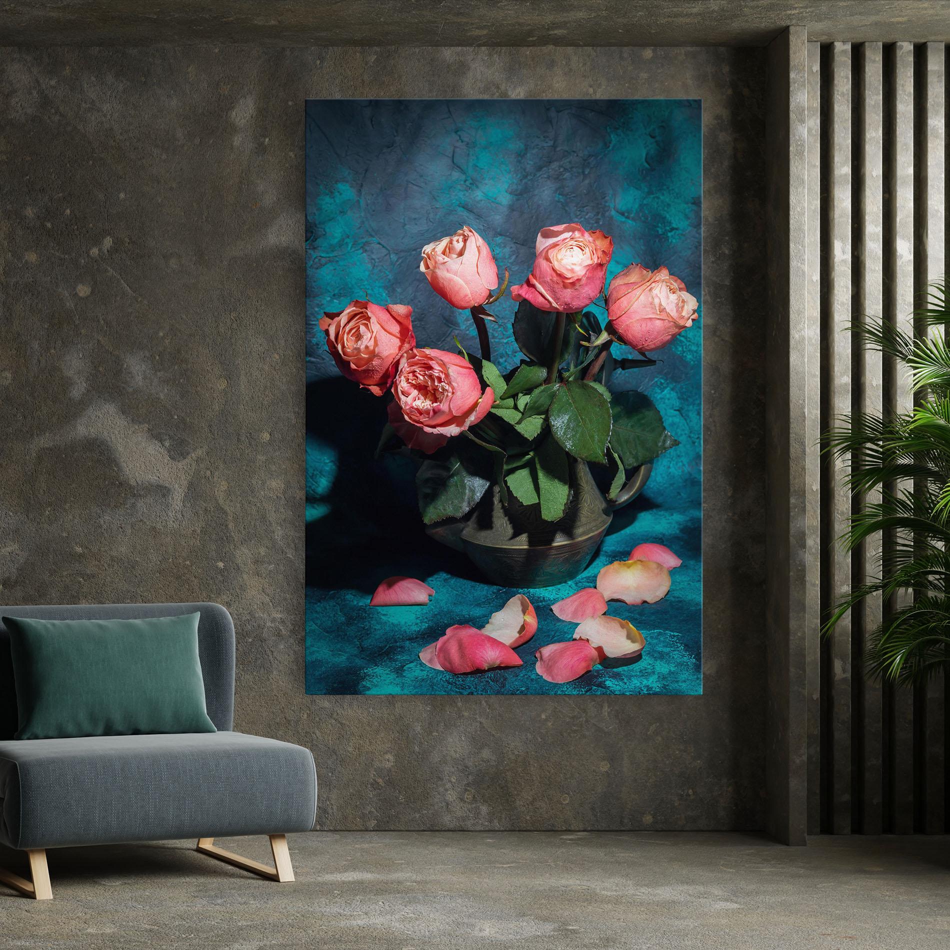 Vászonkép Bouquet Roses Vase mockup 7