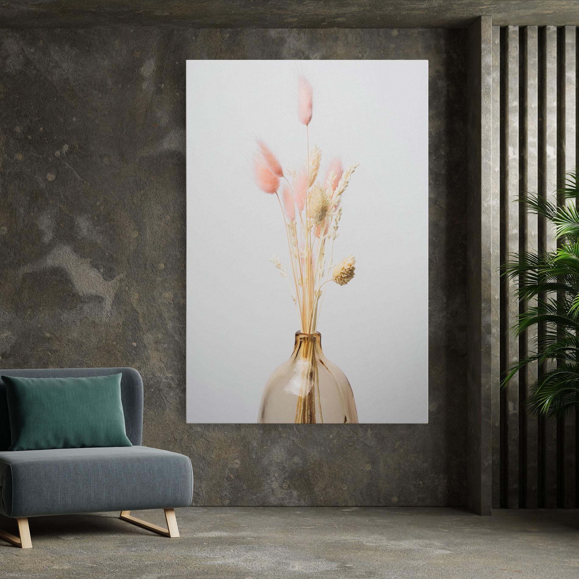 Vászonkép Pink Cream Flower Vase mockup 7