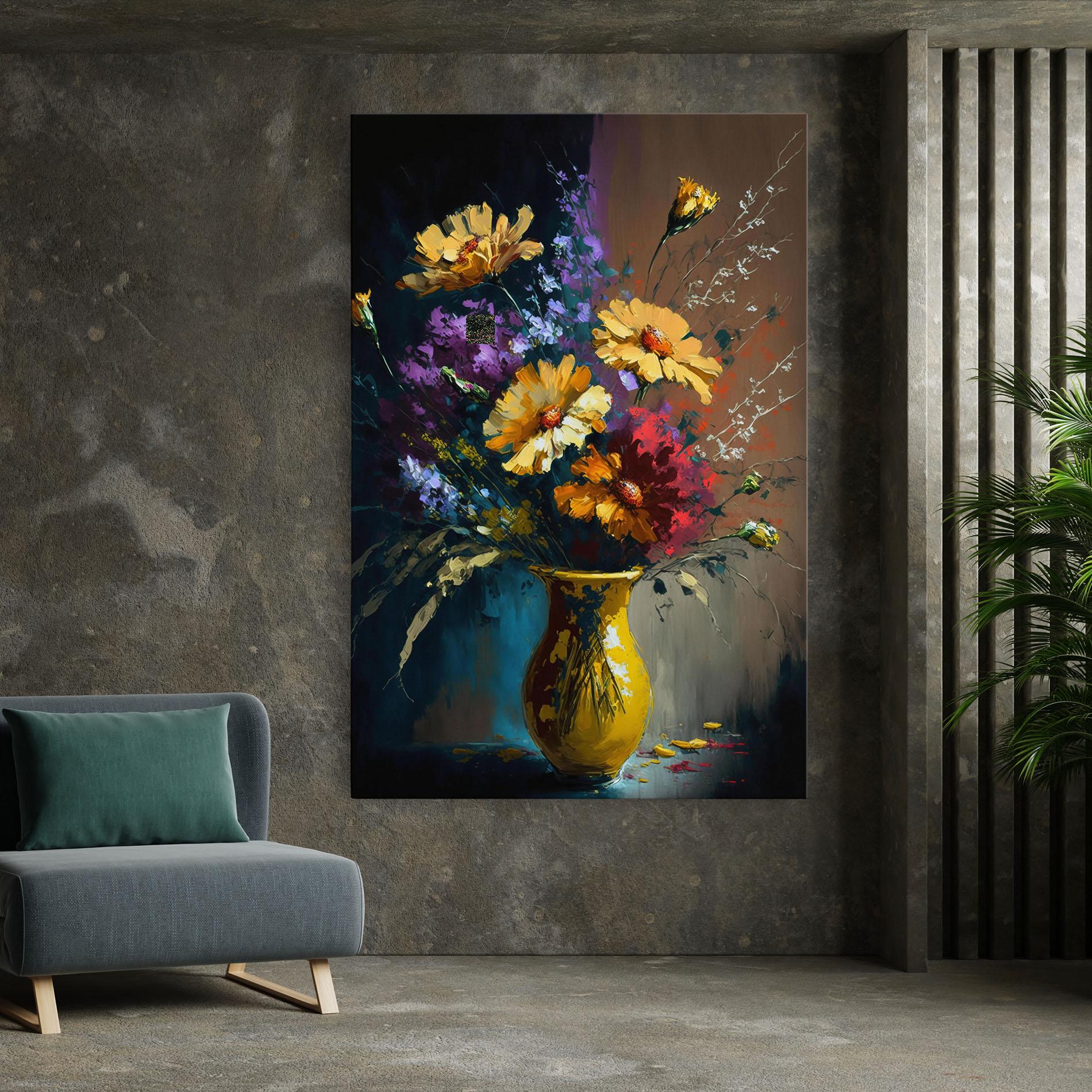 Vászonkép Yellow Art Vase mockup 7