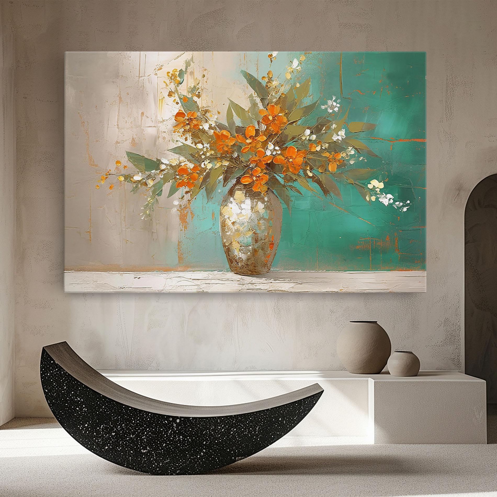 Vászonkép Grey Vase Orange mockup 8