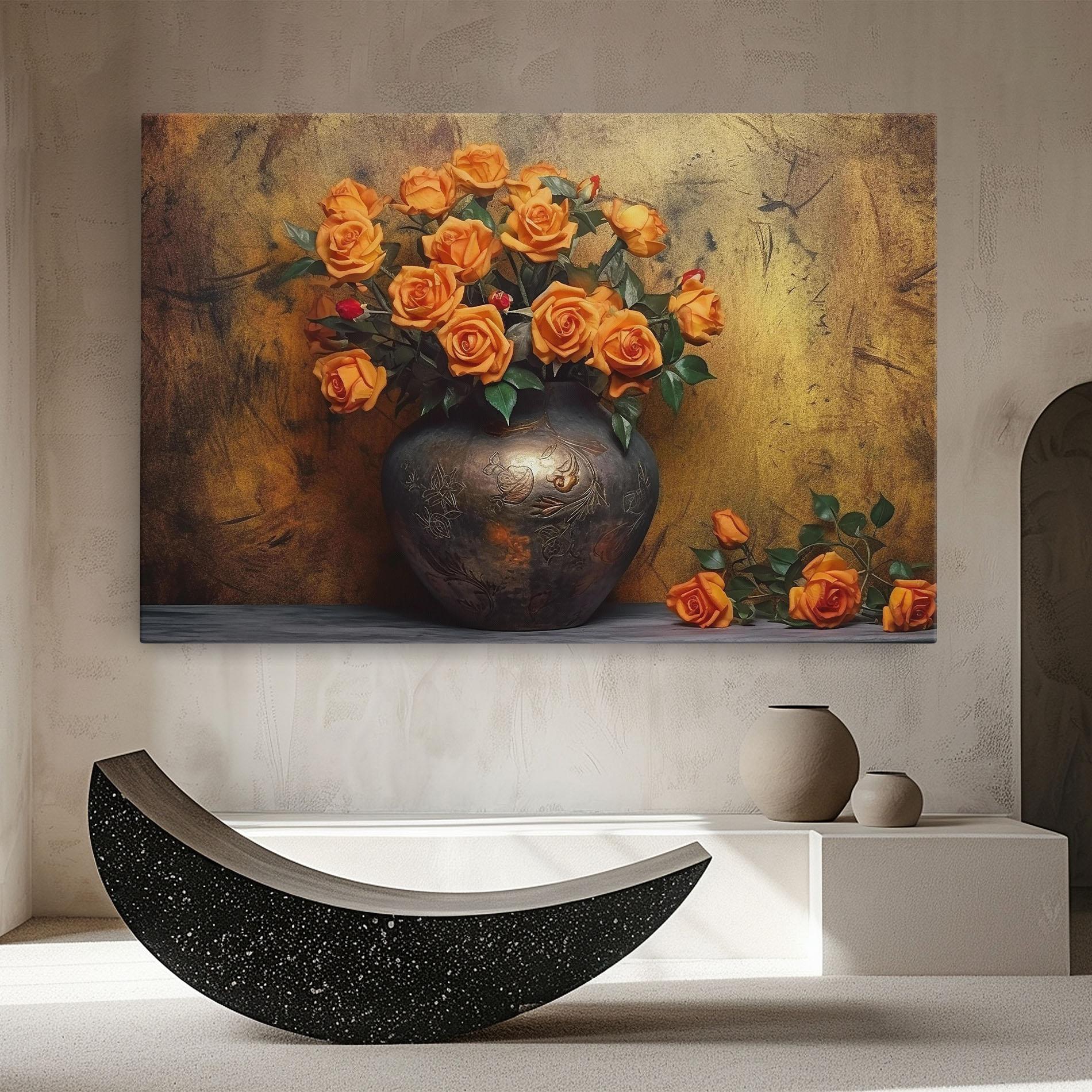 Vászonkép Orange Vintage Vase mockup 8