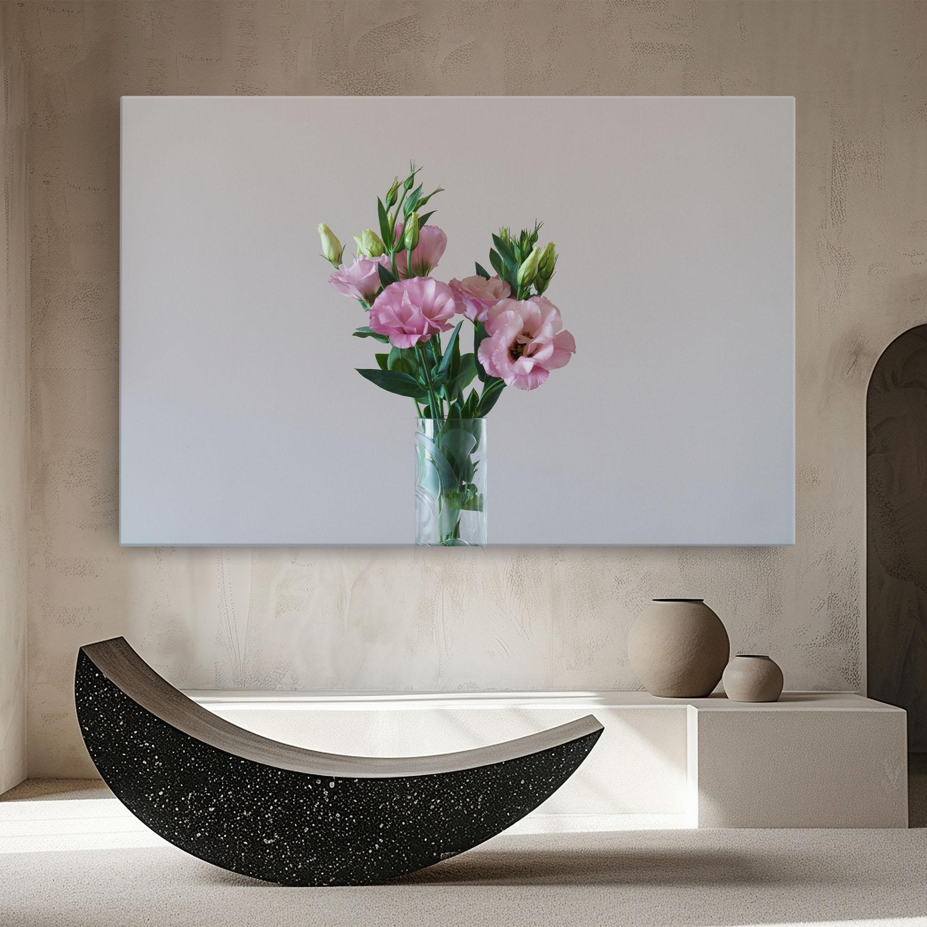 Vászonkép Pretty Pink Flower Vase mockup 8