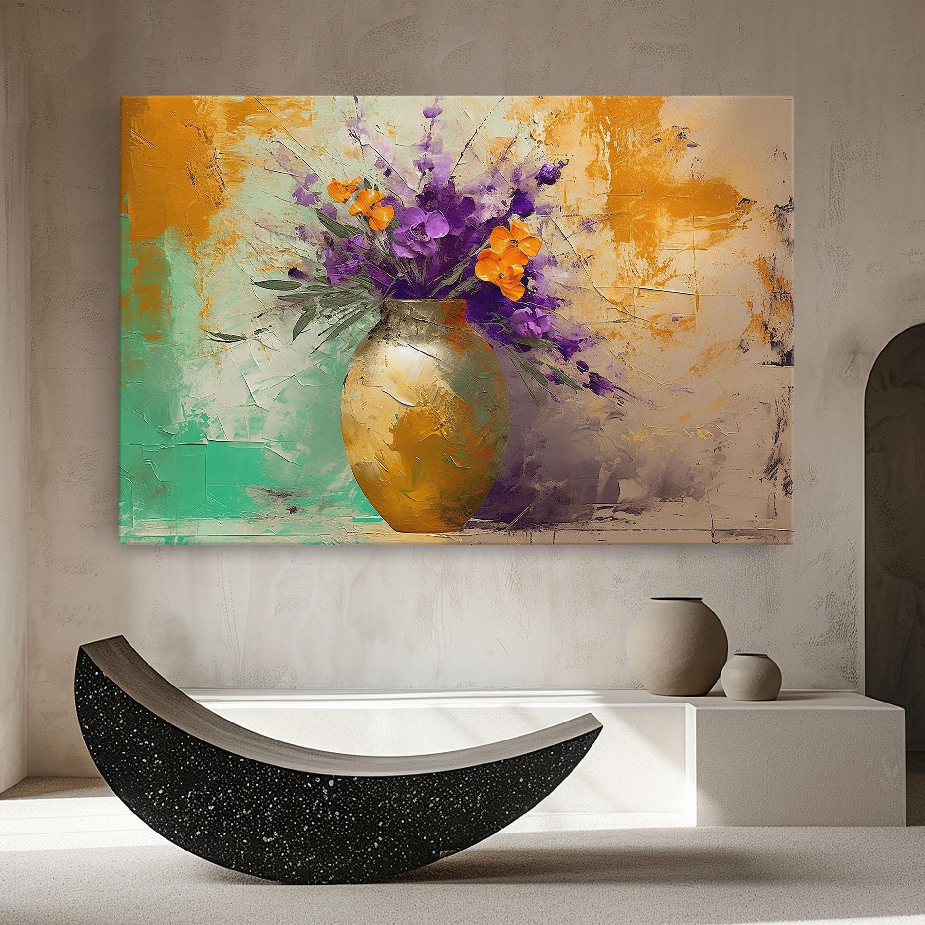 Vászonkép Purple Orange Plant Vase mockup 8