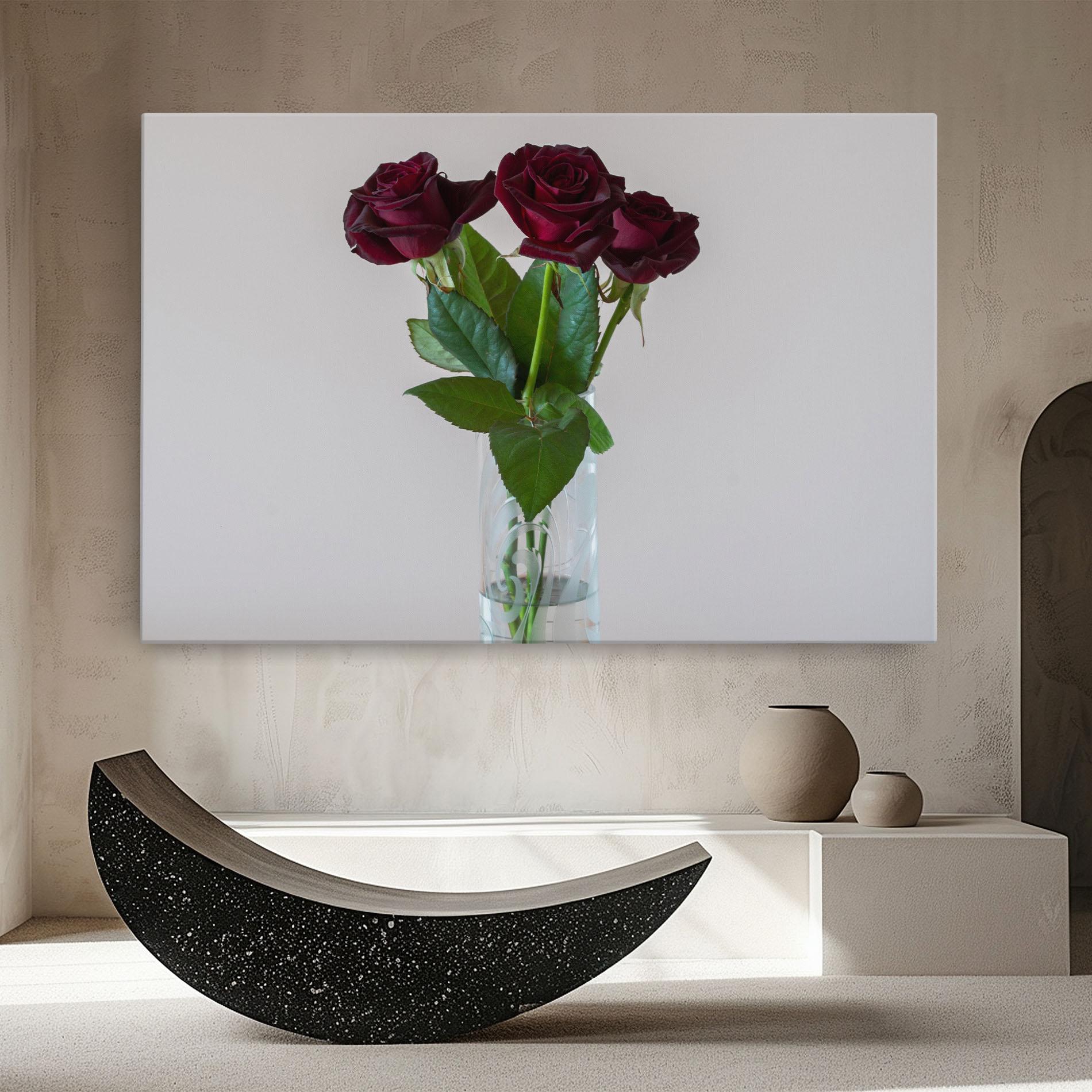 Vászonkép Red Roses Vase mockup 8