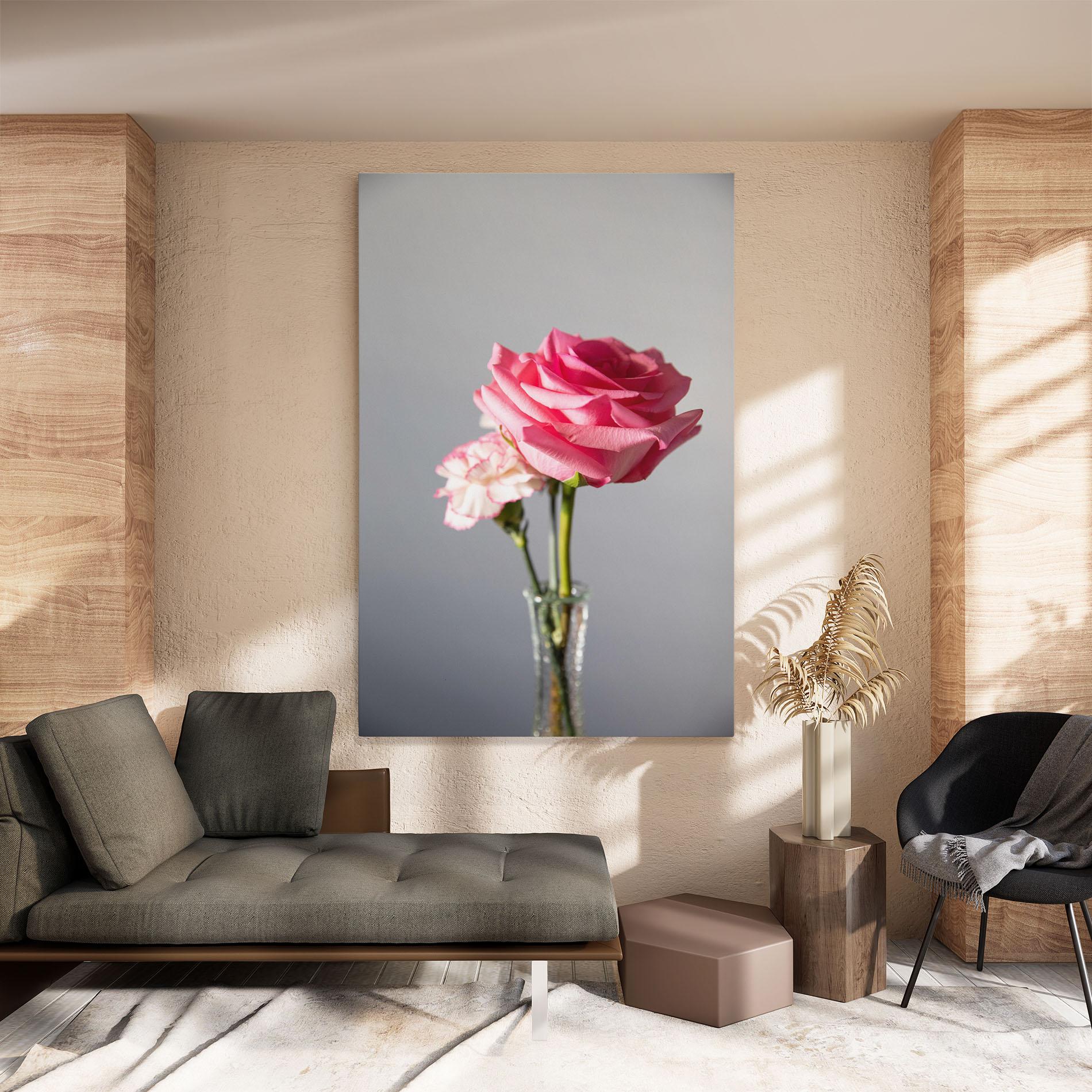 Vászonkép Big Pink Rose Vase mockup 8