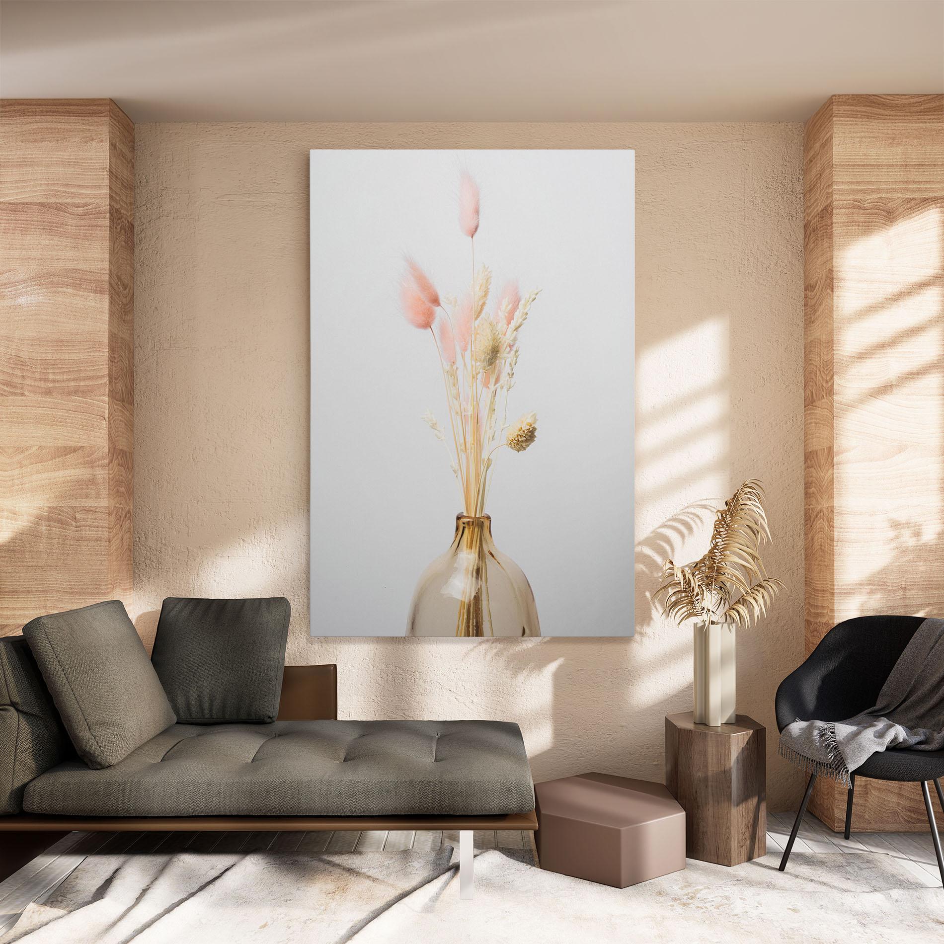 Vászonkép Pink Cream Flower Vase mockup 8