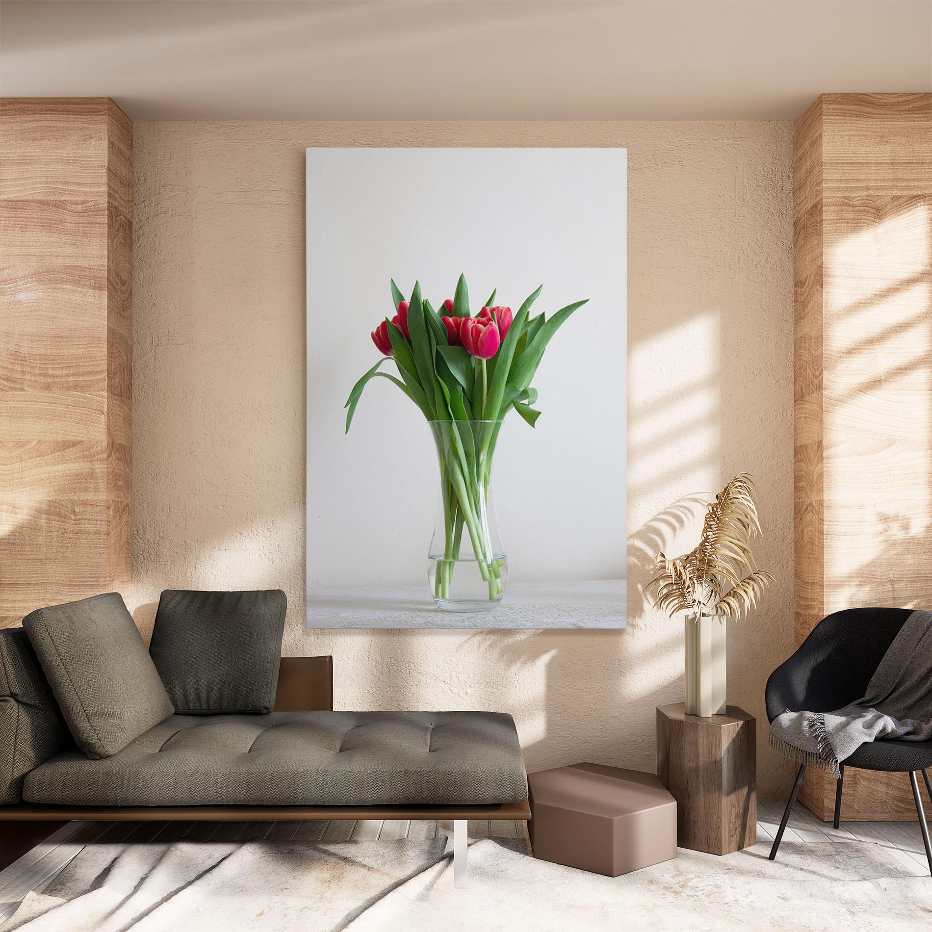 Vászonkép Pretty Tulips Vase mockup 8