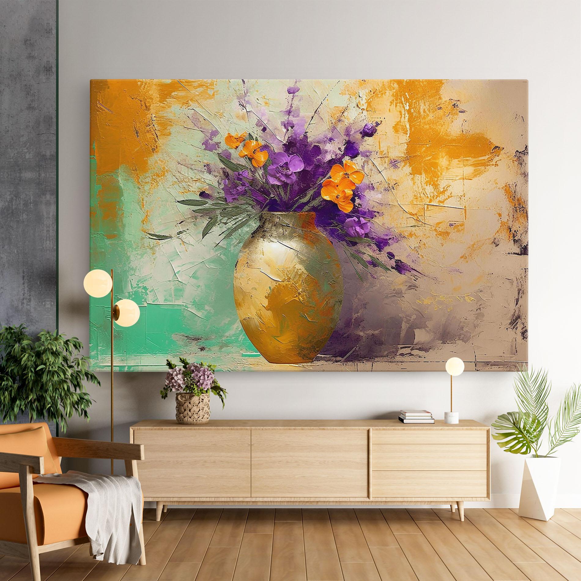 Vászonkép Purple Orange Plant Vase mockup 9