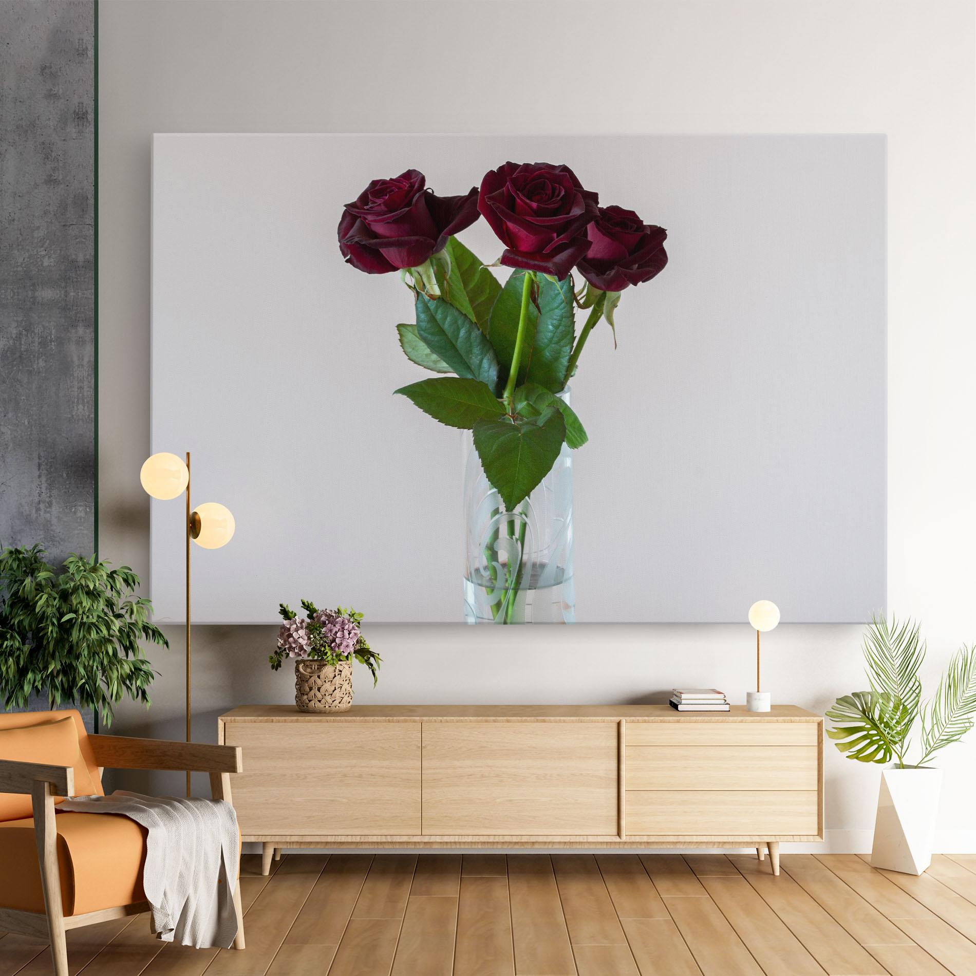 Vászonkép Red Roses Vase mockup 9