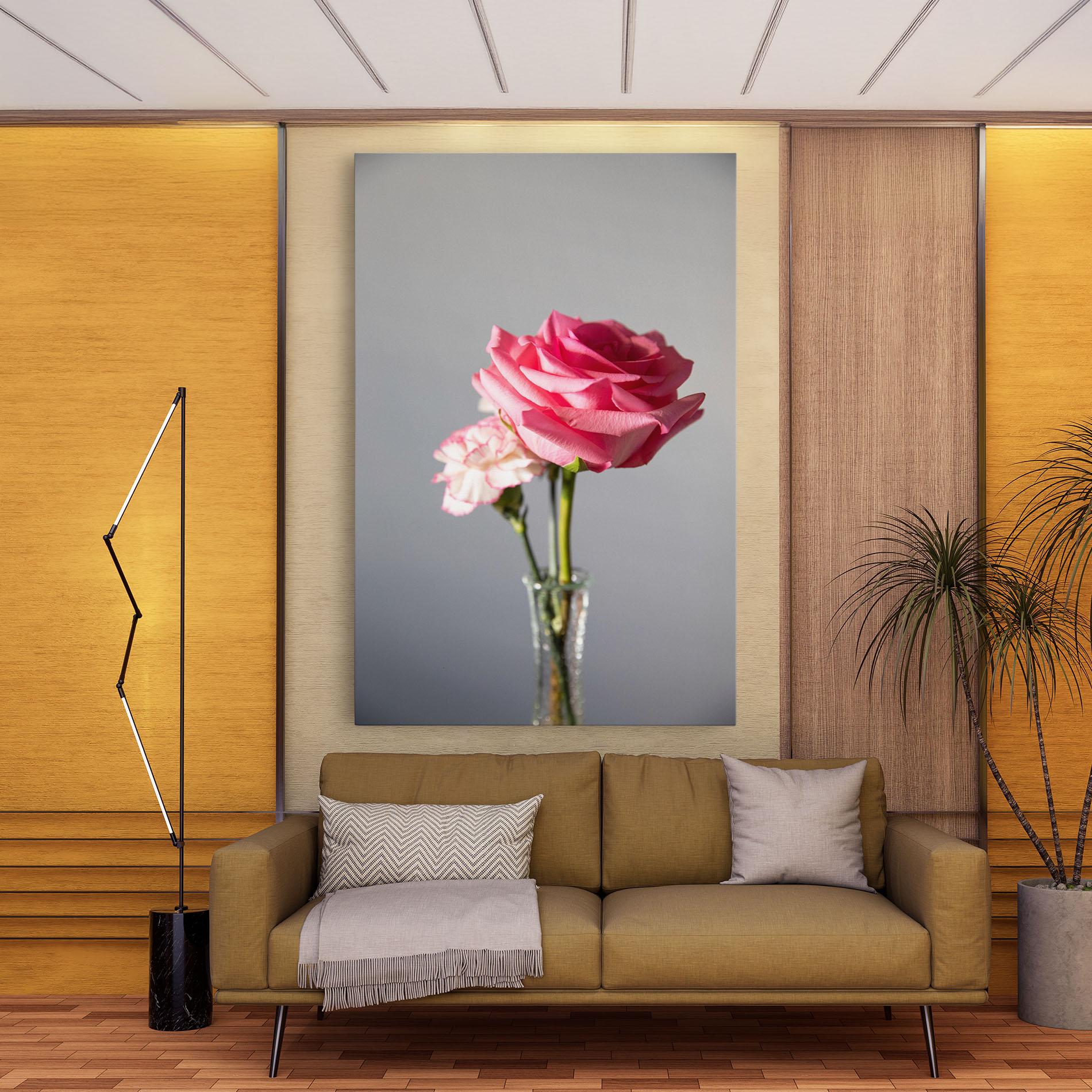 Vászonkép Big Pink Rose Vase mockup 9