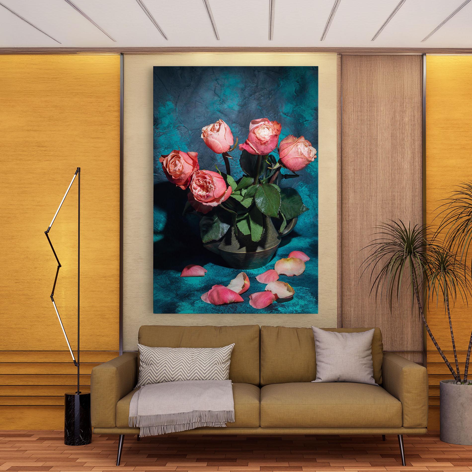Vászonkép Bouquet Roses Vase mockup 9