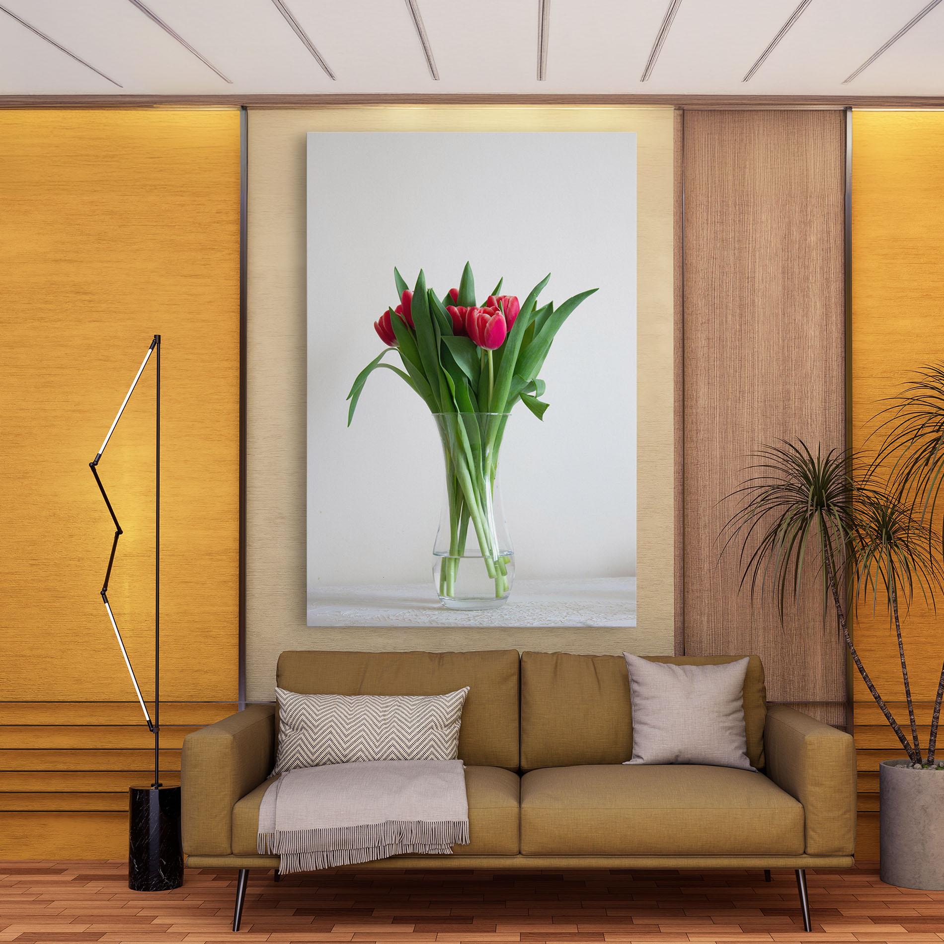 Vászonkép Pretty Tulips Vase mockup 9