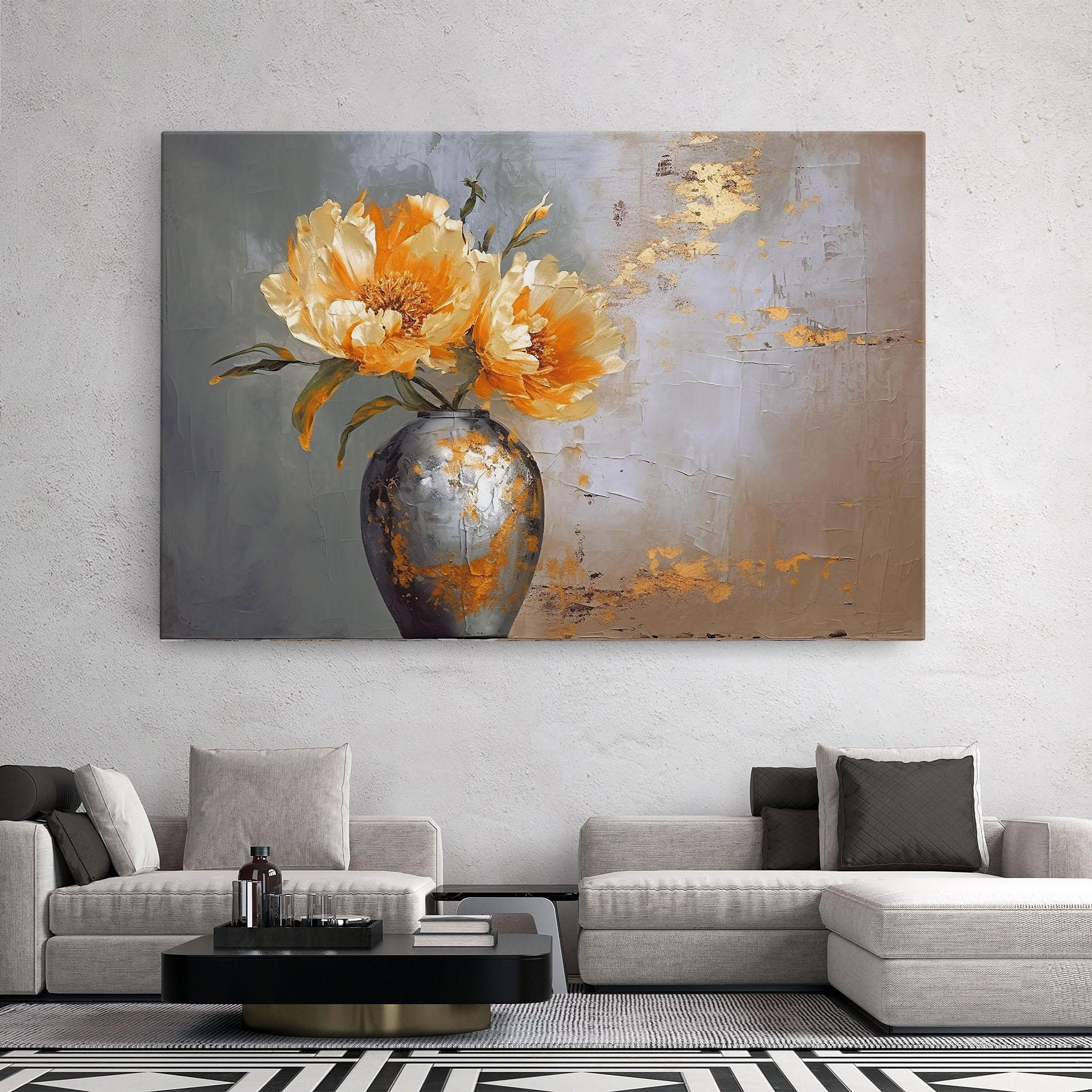 Vászonkép Grey Painting Vase mockup 2