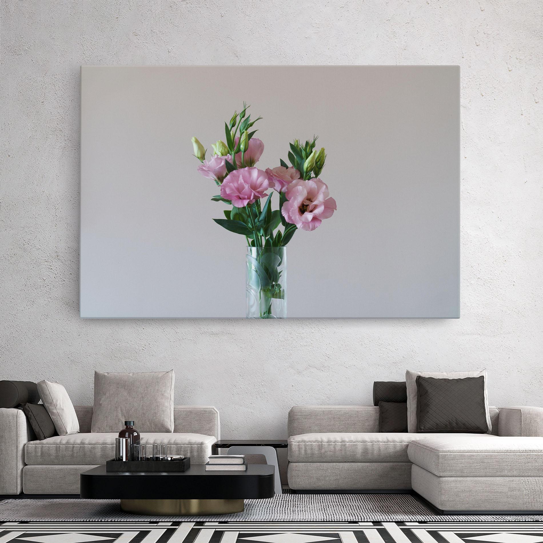 Vászonkép Pretty Pink Flower Vase mockup 2