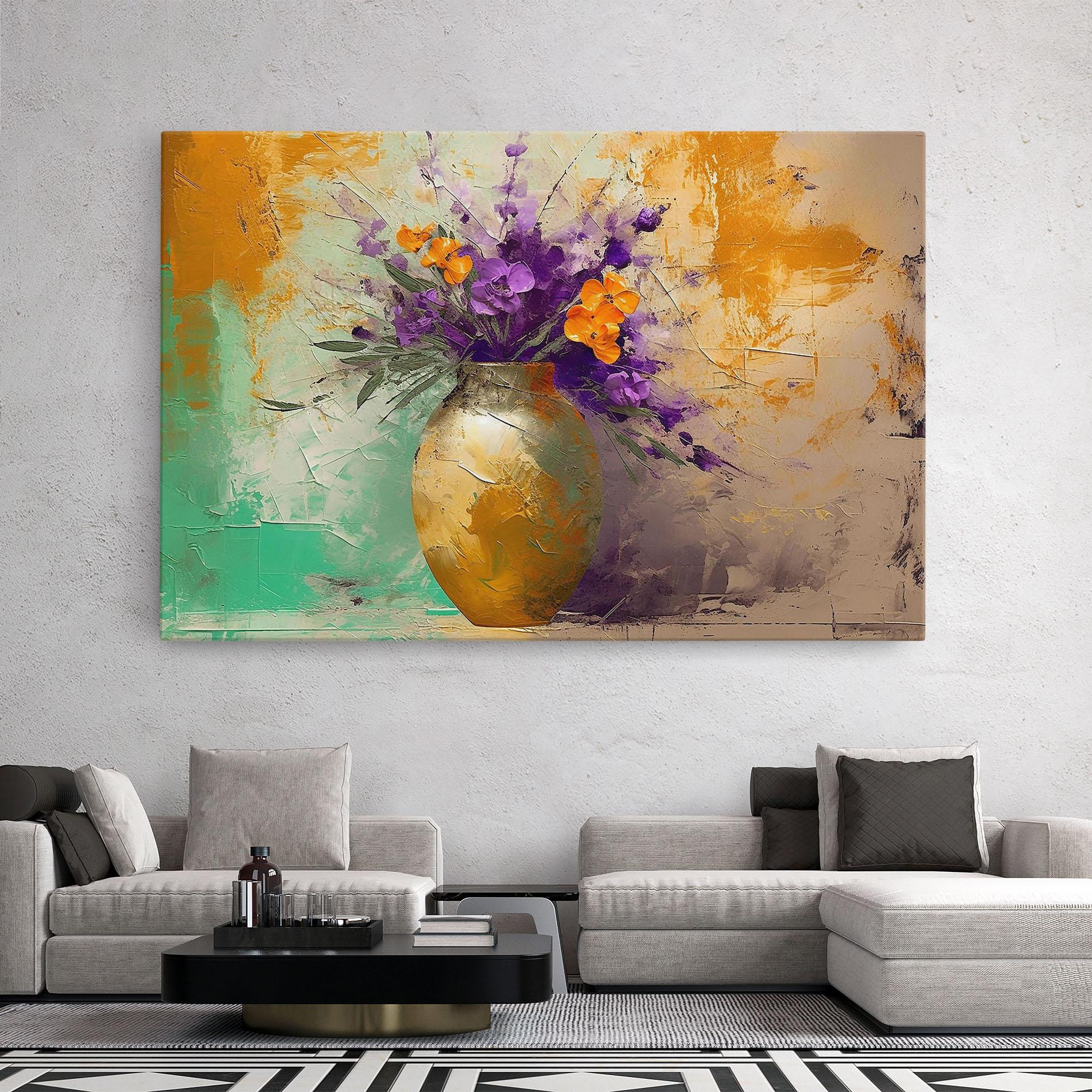 Vászonkép Purple Orange Plant Vase mockup 2