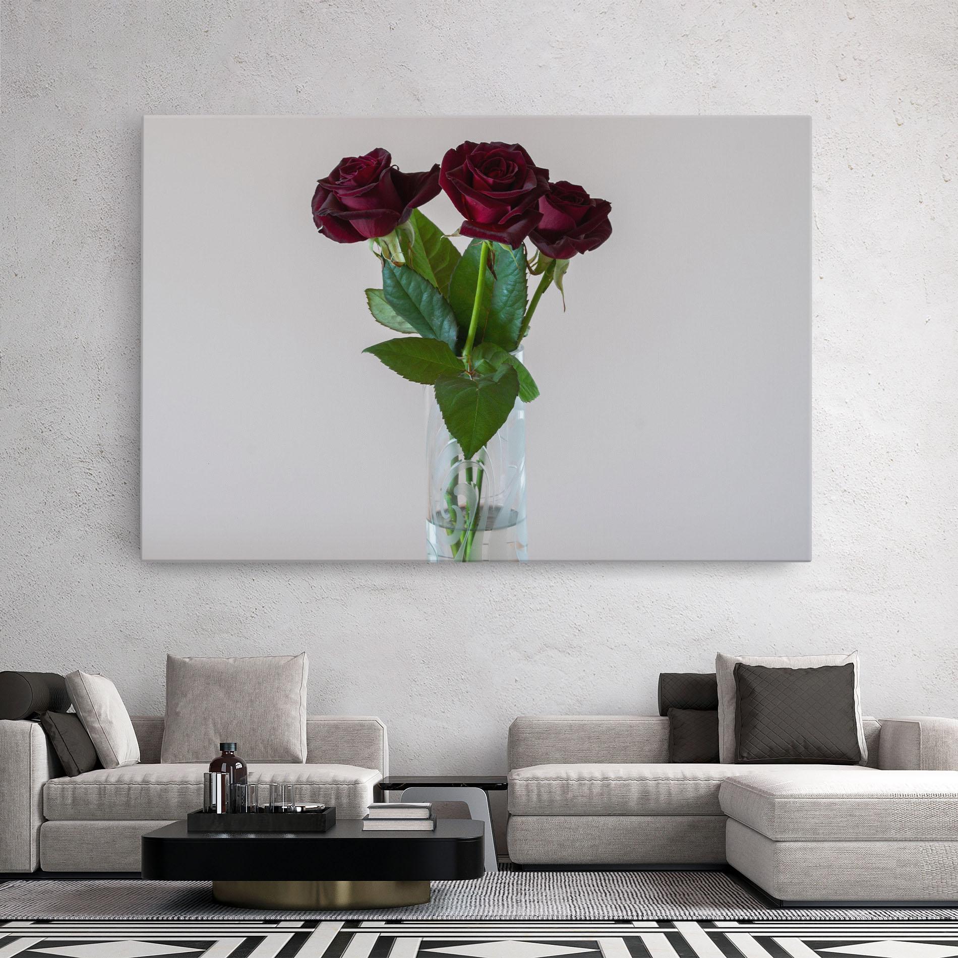 Vászonkép Red Roses Vase mockup 2